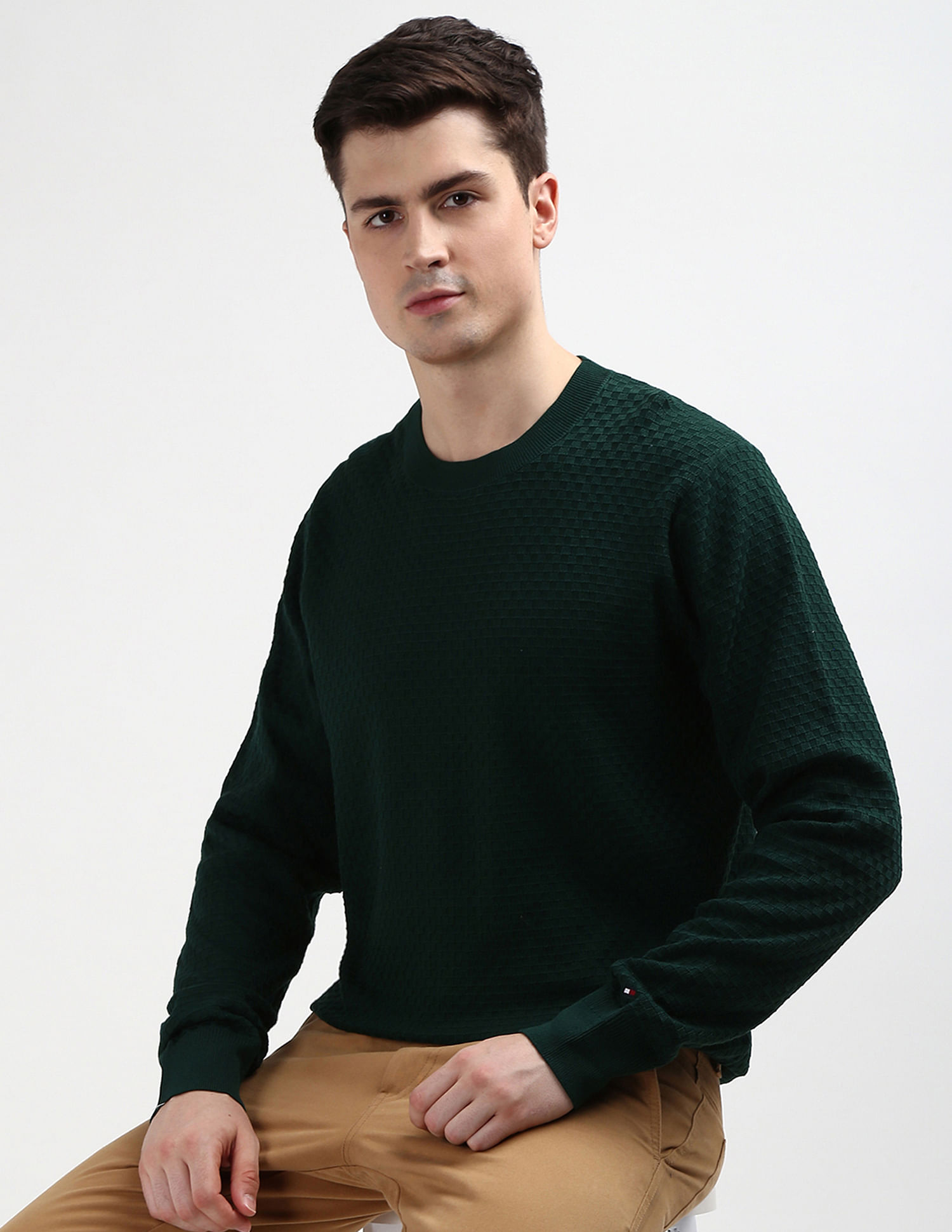 Tommy Hilfiger Mercerized Cotton Check Sweater