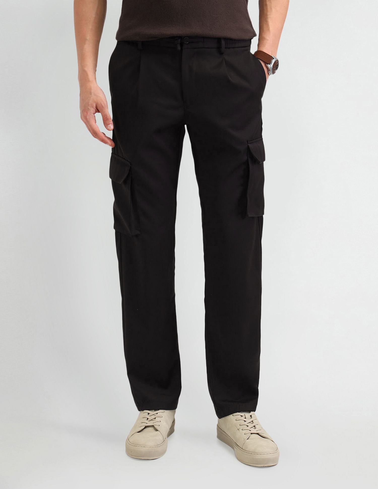Arrow Newyork Slim Fit Solid Trousers
