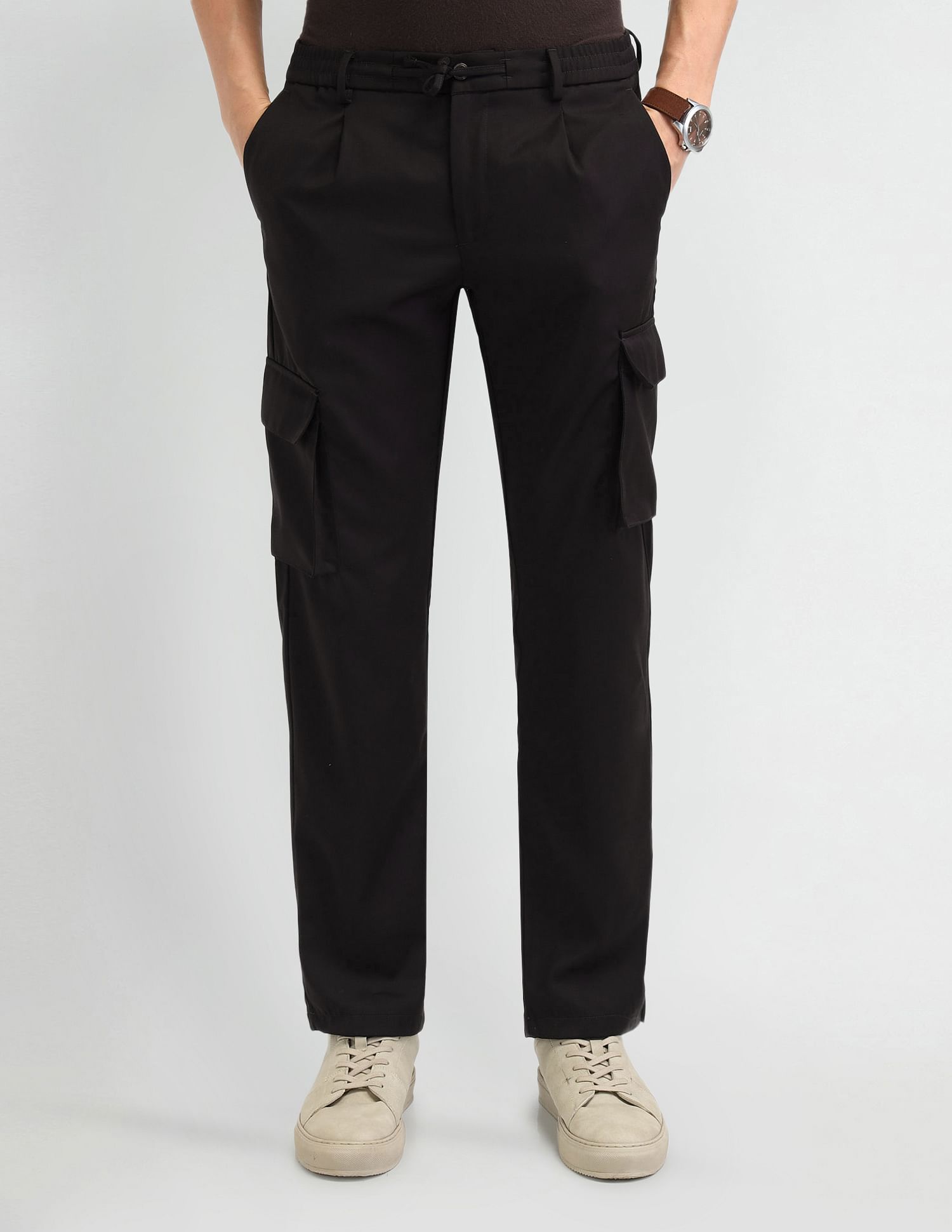 Arrow Newyork Slim Fit Solid Trousers