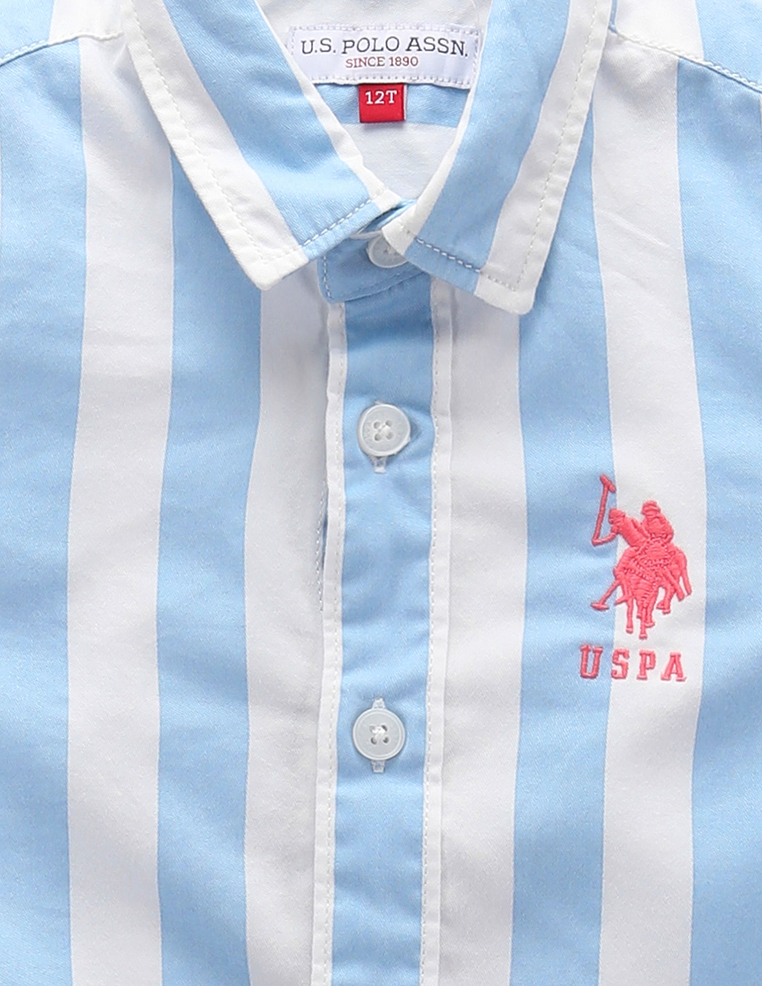 U.S. Polo Assn. Kids Boys Vertical Stripe Cotton Shirt