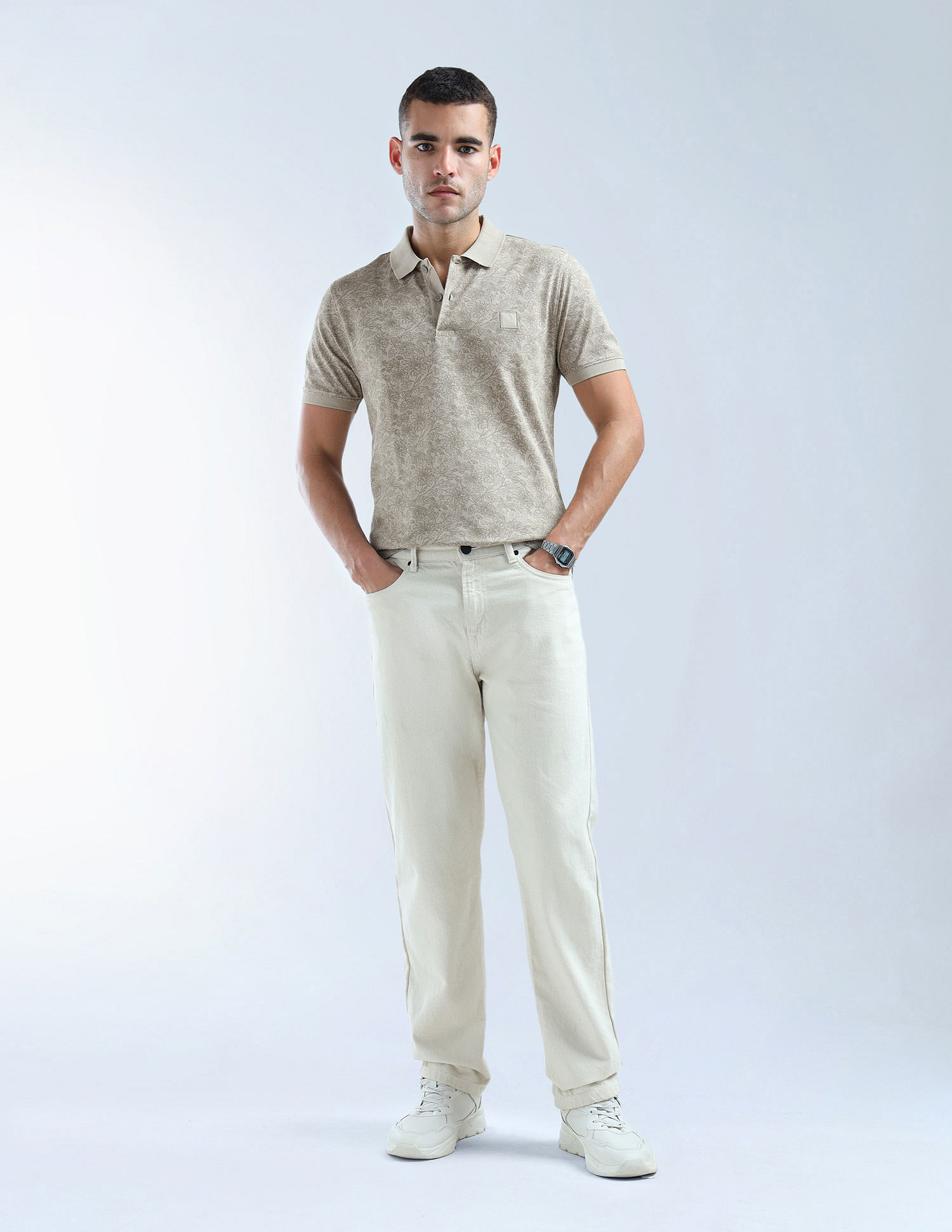 Flying Machine Floral Printed Essentials Polo Shirt