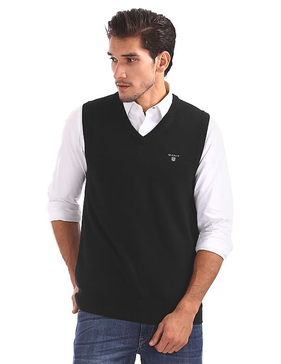 Buy Men V-Neck Sleeveless Sweater online at
