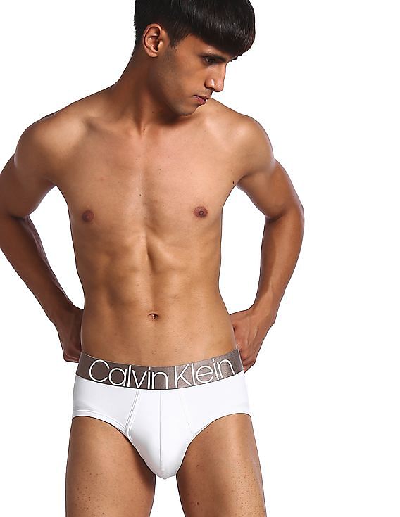 Buy Calvin Klein Underwear Men White Contrast Elasticized Waistband Solid  Hip Briefs 