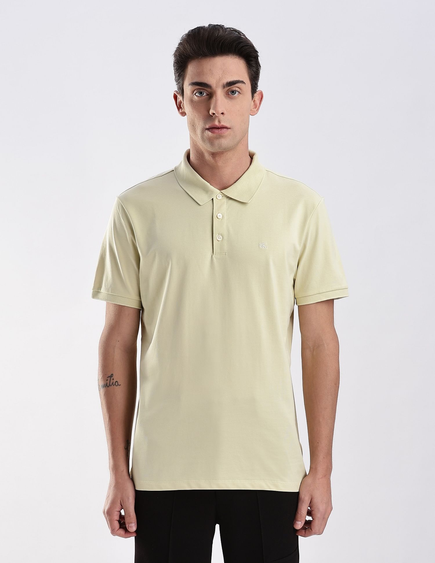 Calvin Klein Jeans Regular-Fit Solid Cotton Polo Shirt