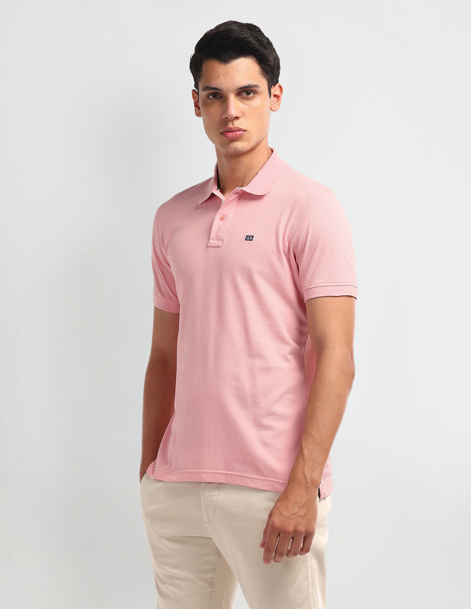 Arrow Sport Pattern Knit Cotton Polo Shirt