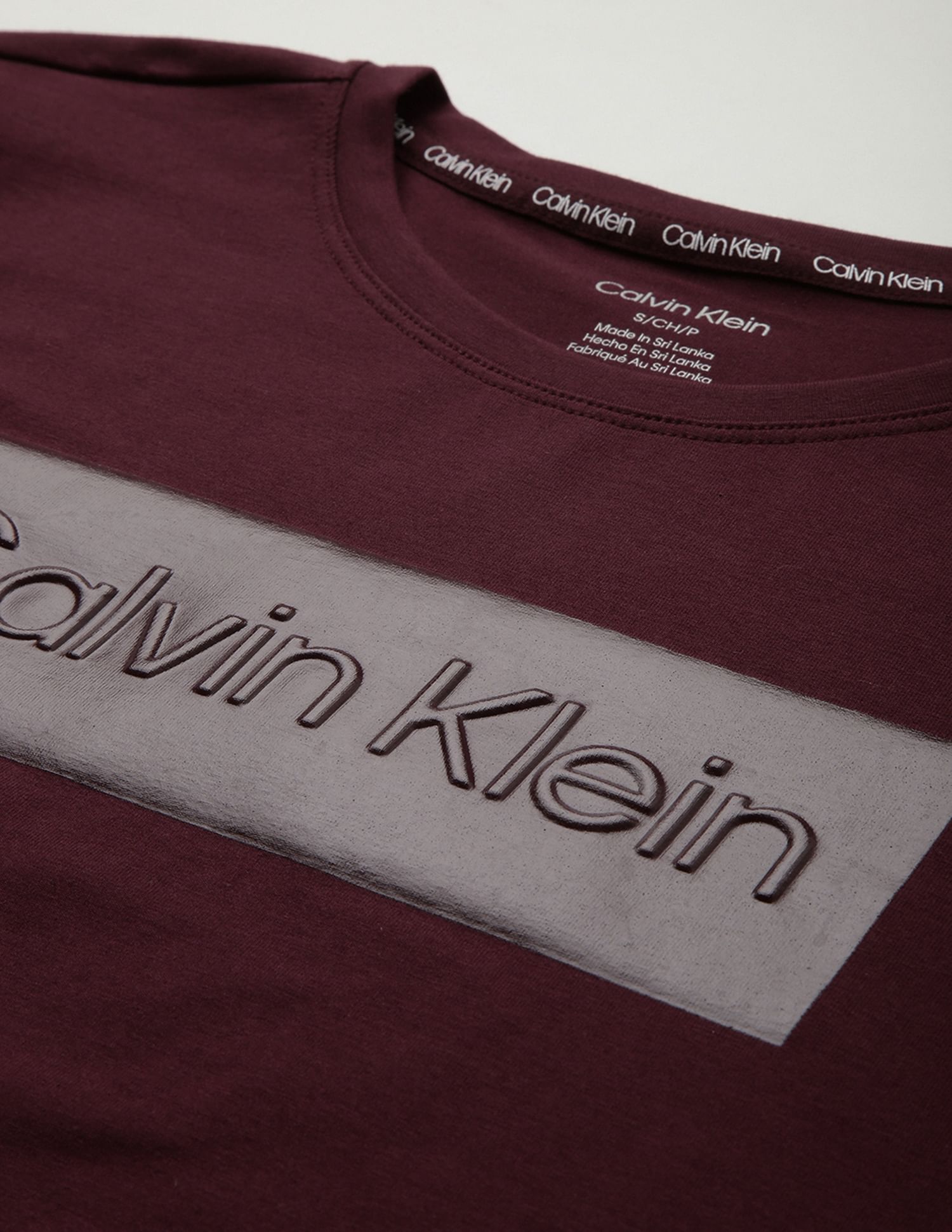 Calvin Klein Crew Neck Embossed Logo Top