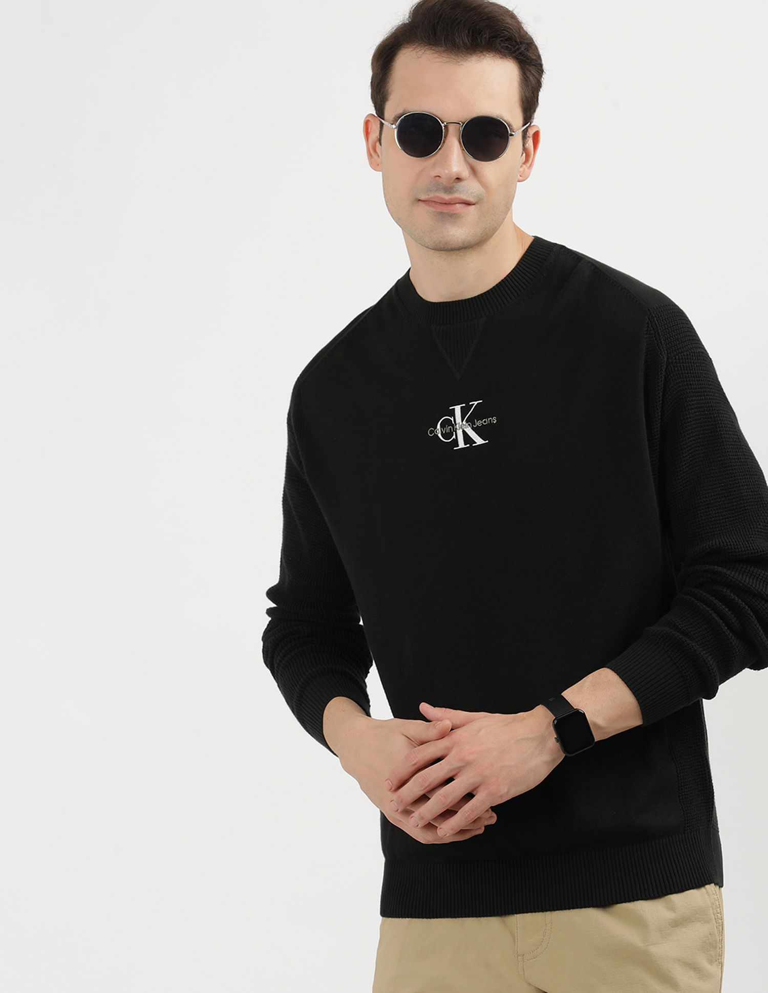 Calvin Klein Transitional Cotton Monologo Sweater