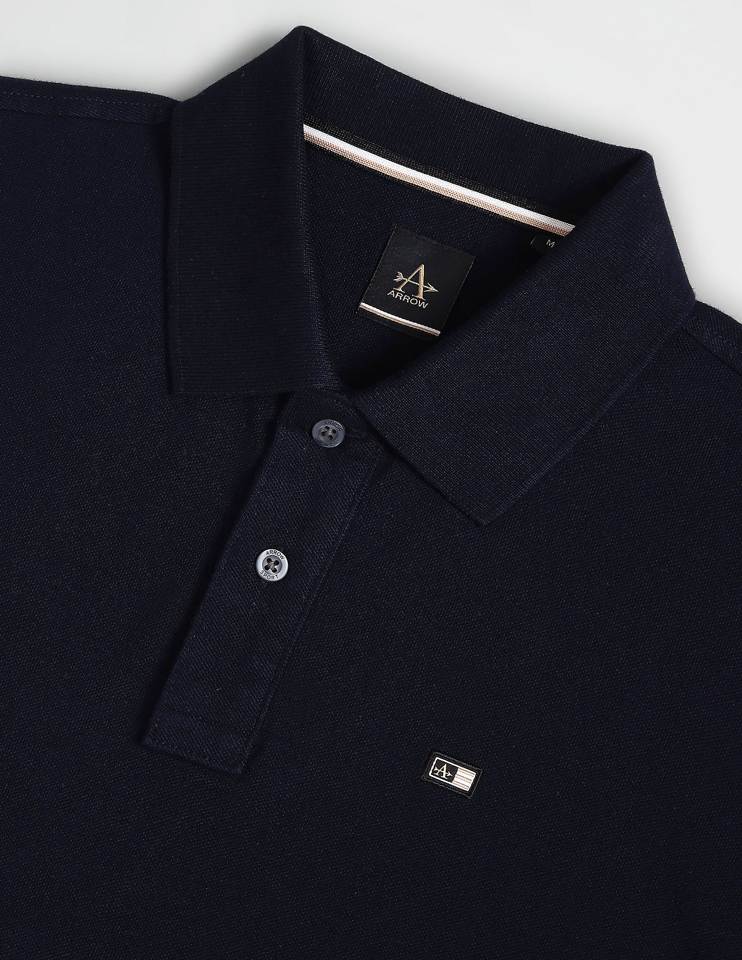 Arrow Sports Striped Sleeve Cotton Polo Shirt