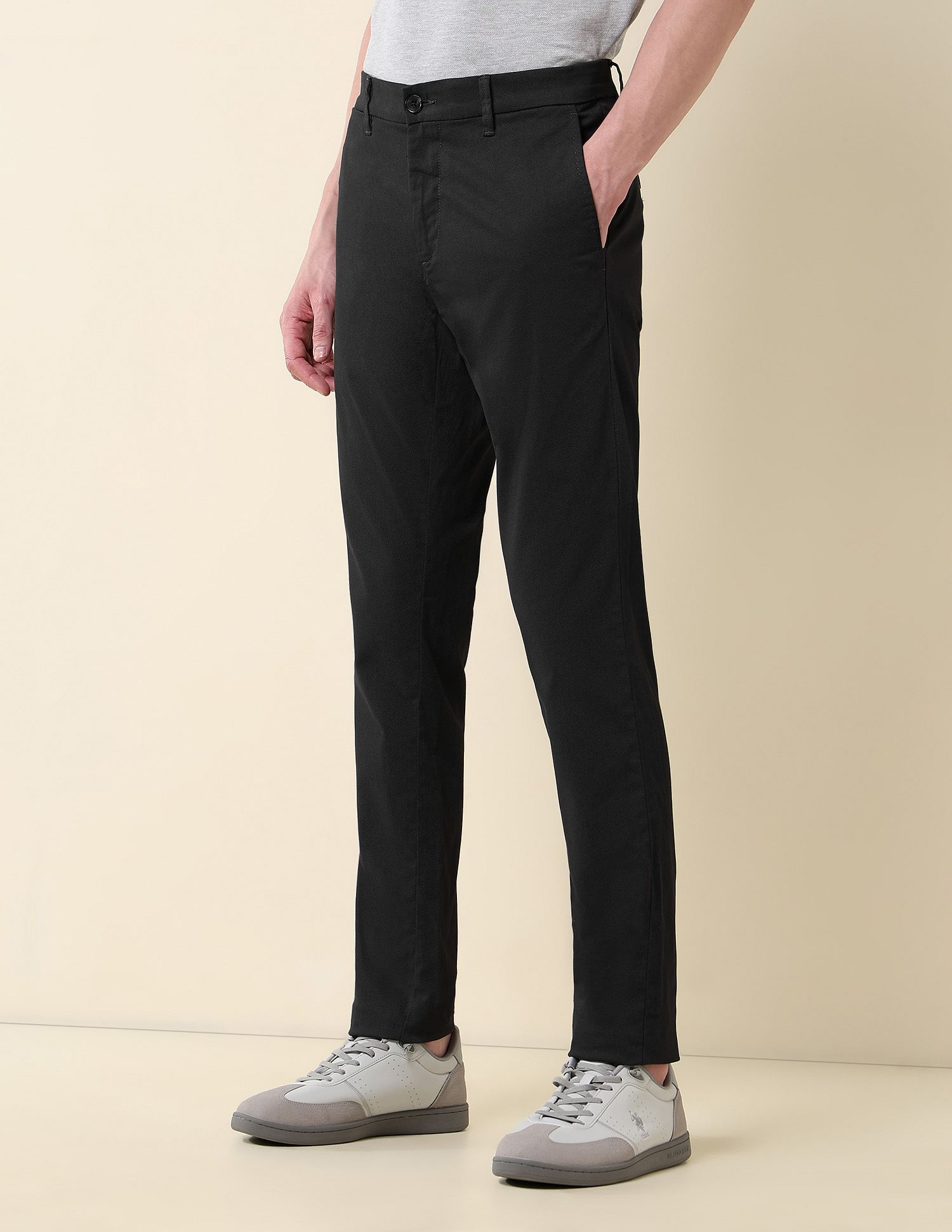 U.S. Polo Assn. Textured Austin Slim Fit Twill Trousers