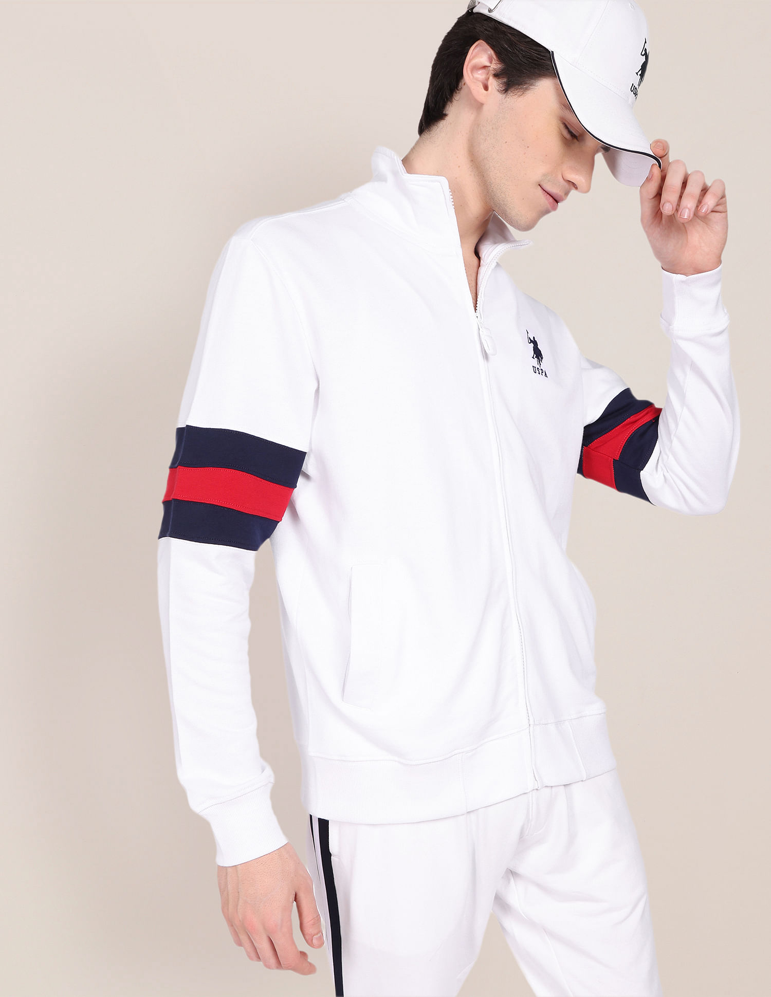 U.S. Polo Assn. High Neck Zip Up Sweatshirt