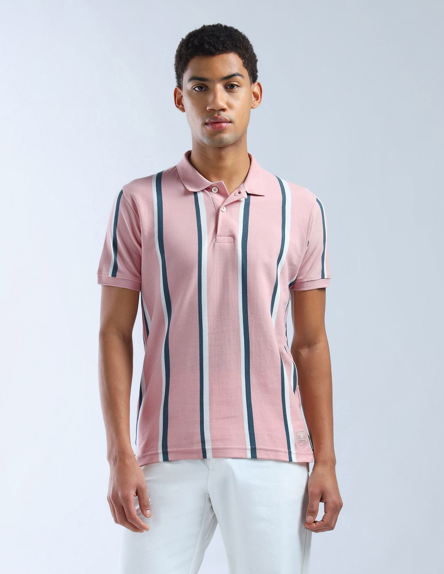 Flying Machine Vertical Striped Digitopia Polo Shirt