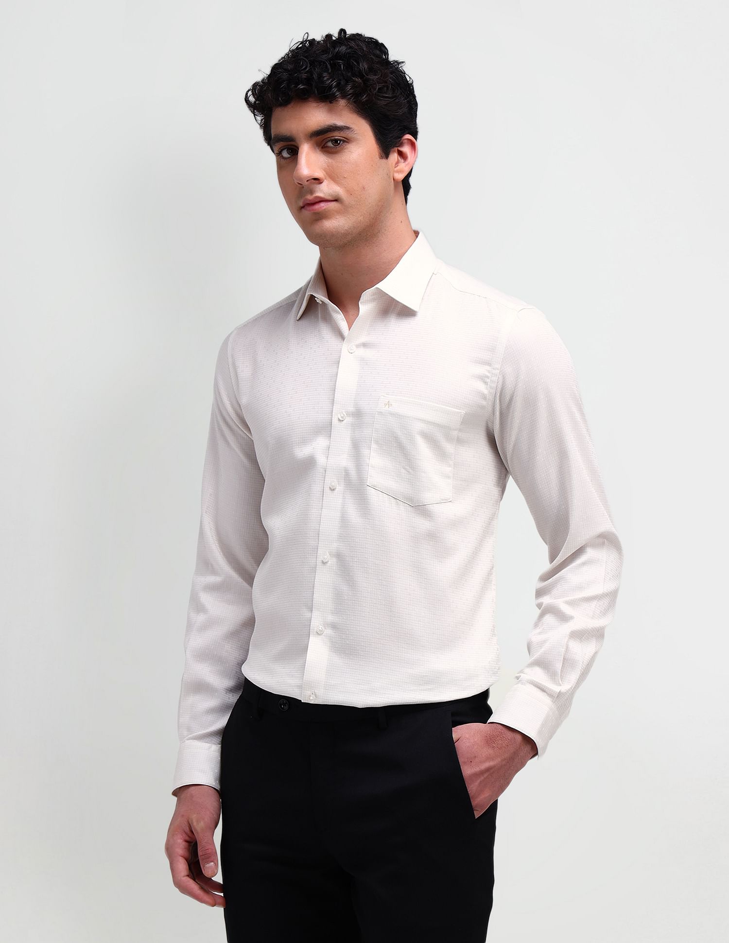 Arrow Manhattan Slim Micro Checked Shirt