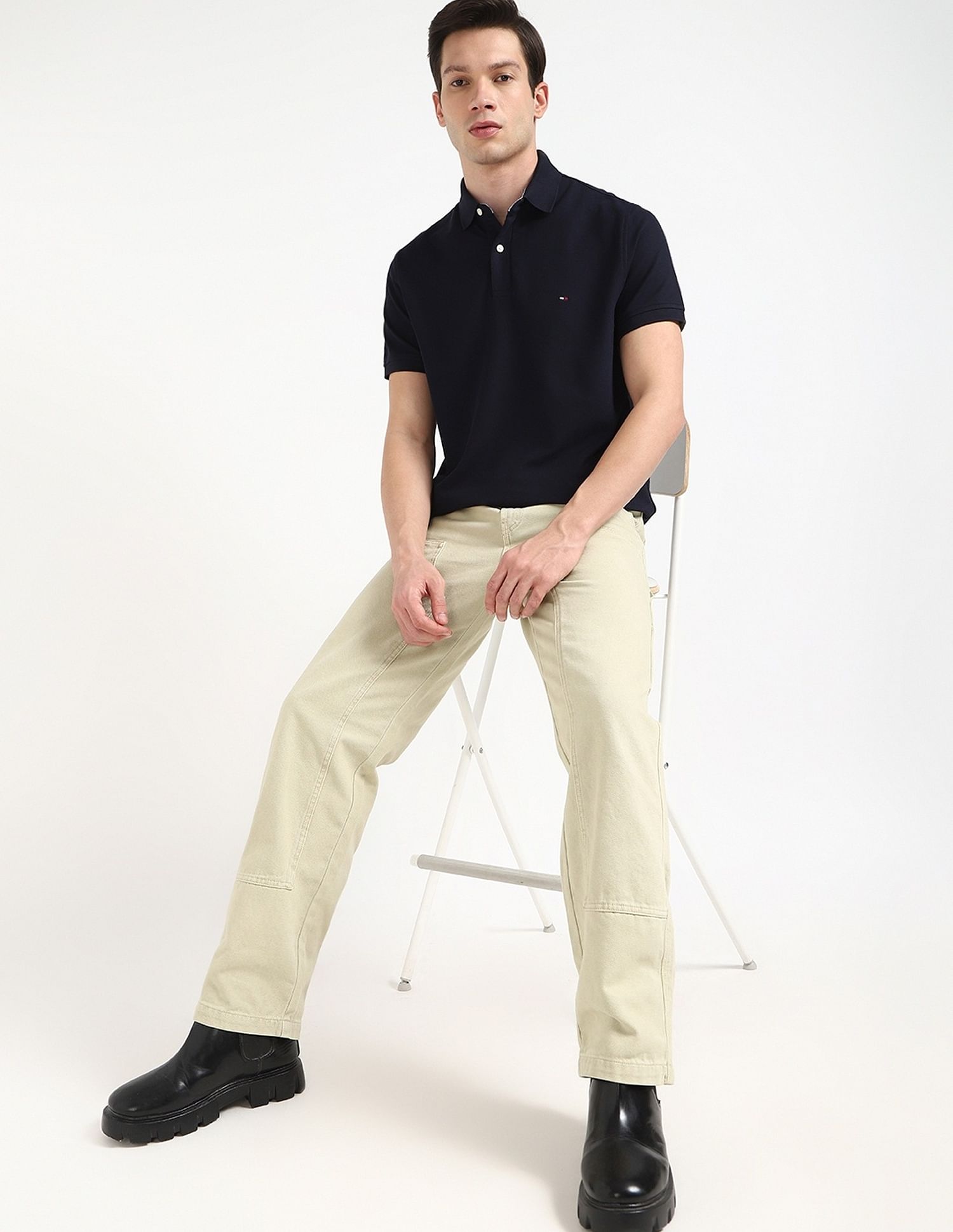 Tommy Hilfiger Solid Regular-Fit Cotton Polo Shirt