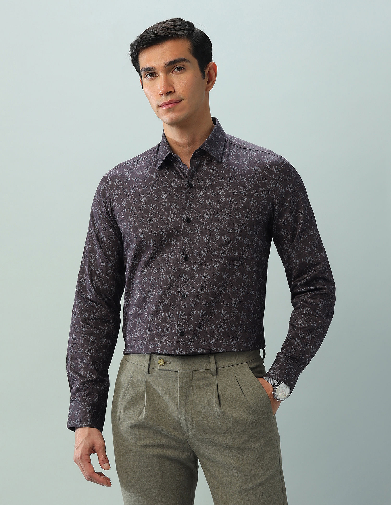 Arrow Slim Fit Dobby Printed Shirt
