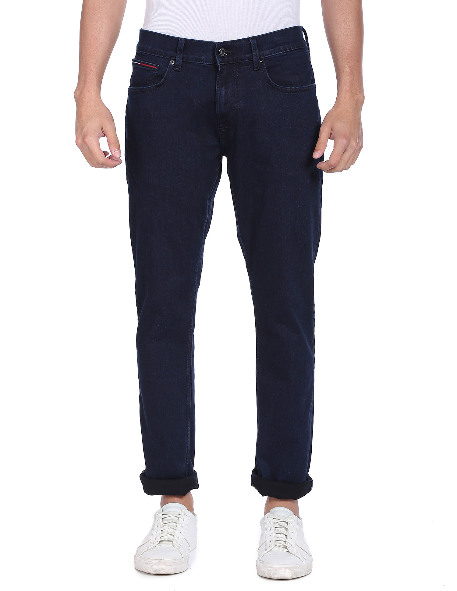Tommy Hilfiger Men Dark Blue Ryan Straight Fit Rinsed Jeans