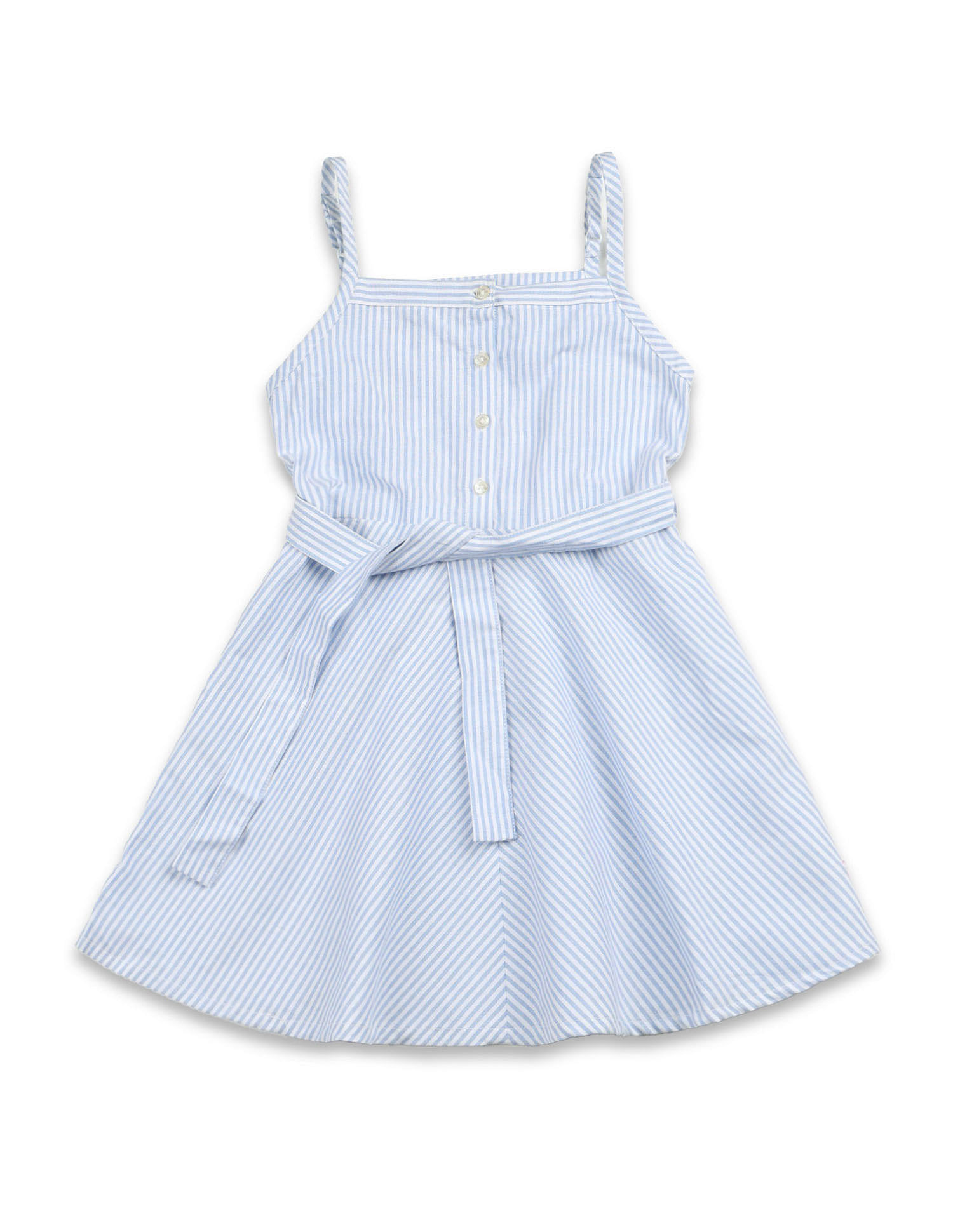 U.S. Polo Assn. Kids Girls Vertical Striped A-Line Dress