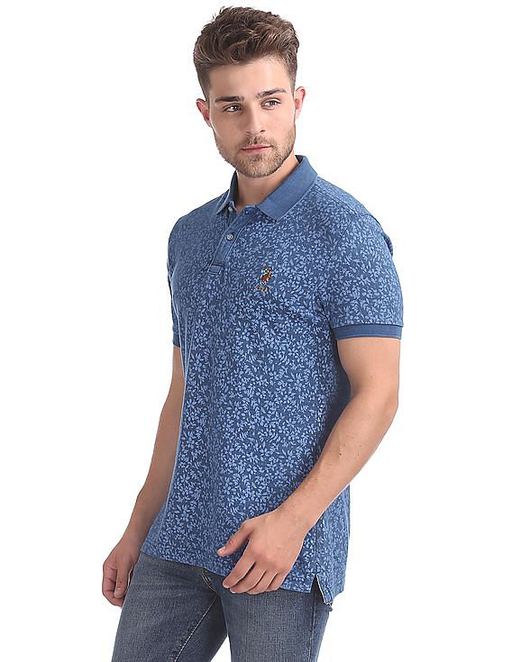 U.S. Polo Assn. Denim Co. Printed Muscle Fit Polo Shirt