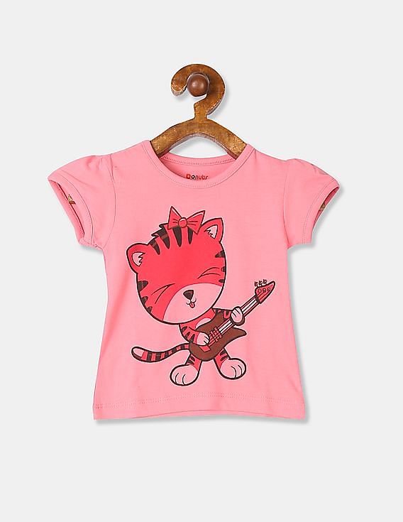 pink puff sleeve t shirt