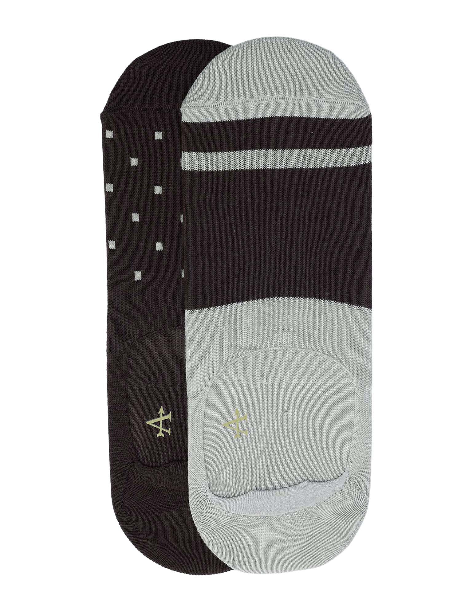 Arrow Mens Printed No Show Cotton Socks - Pack Of 2
