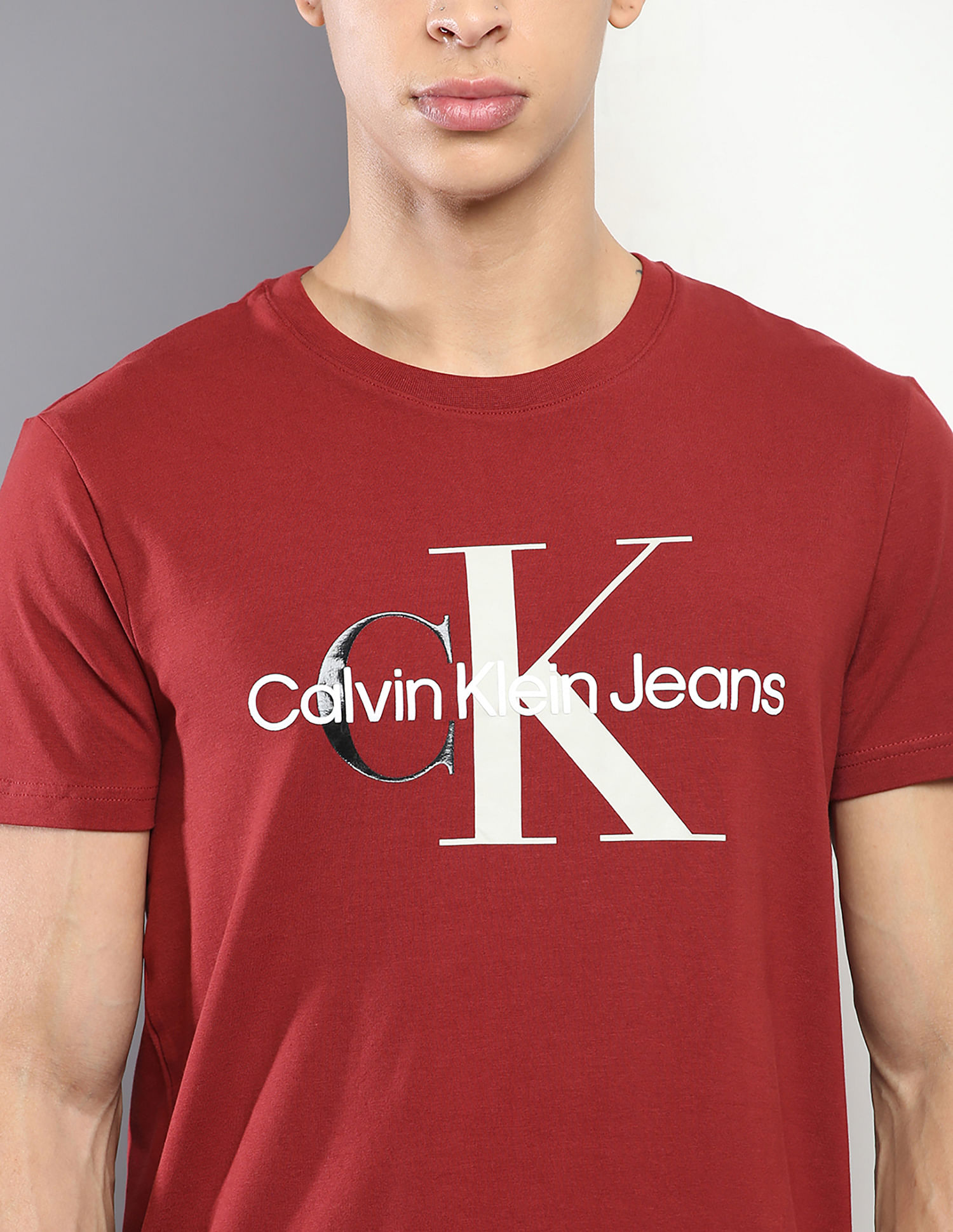 Buy Calvin Klein Brand Print Monogram Seasonal T-Shirt - NNNOW.com