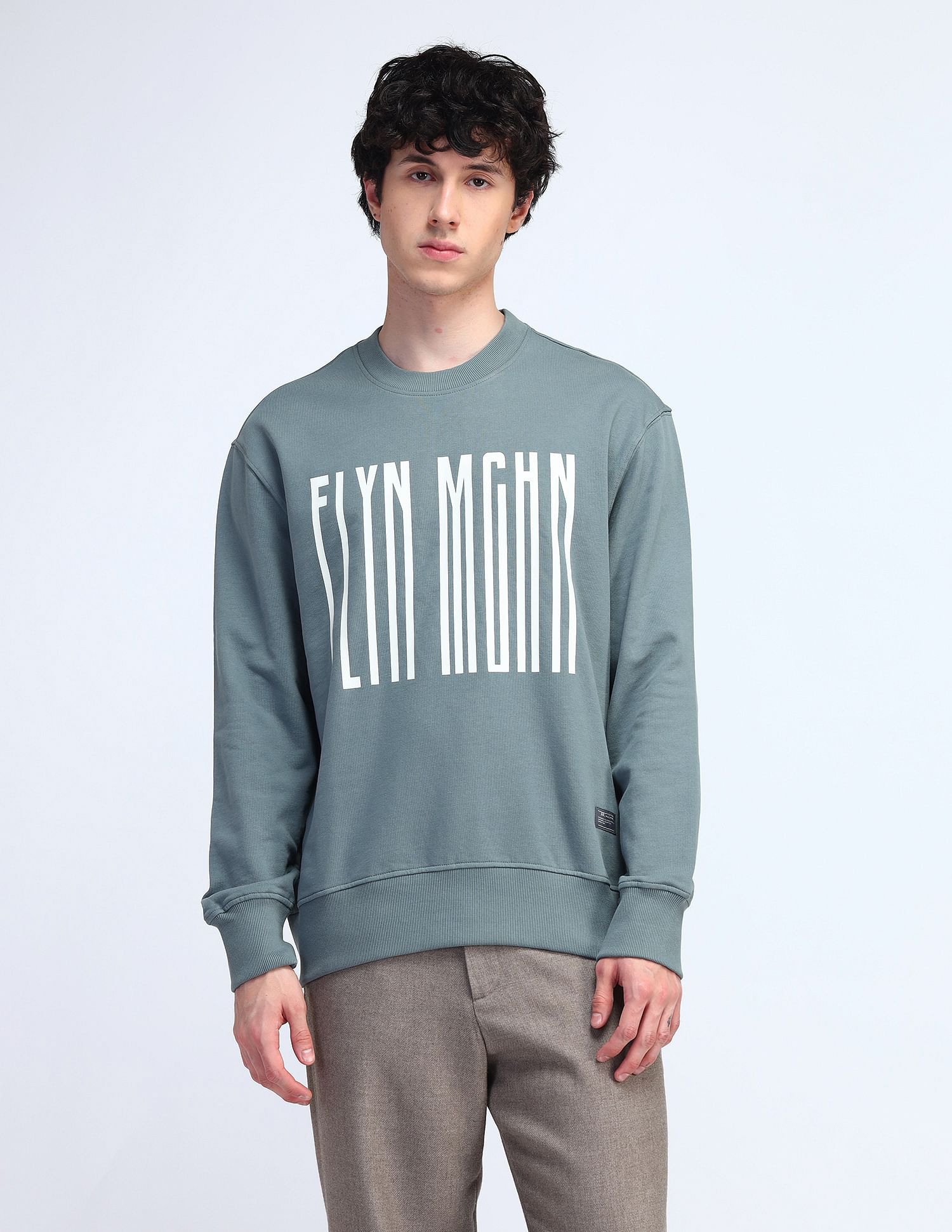 Flying Machine Relaxed Fit Printed Sweatshirt
