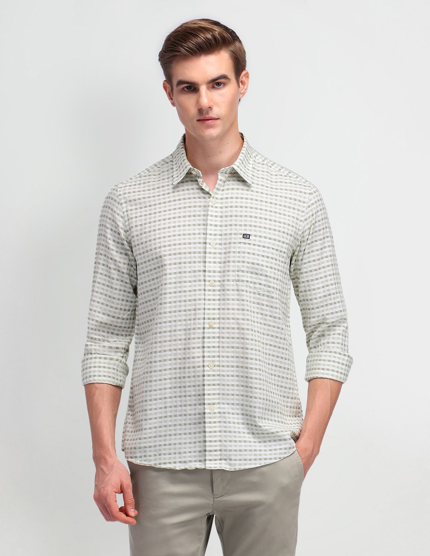 Arrow Sport Manhattan Slim Fit Micro Checked Shirt