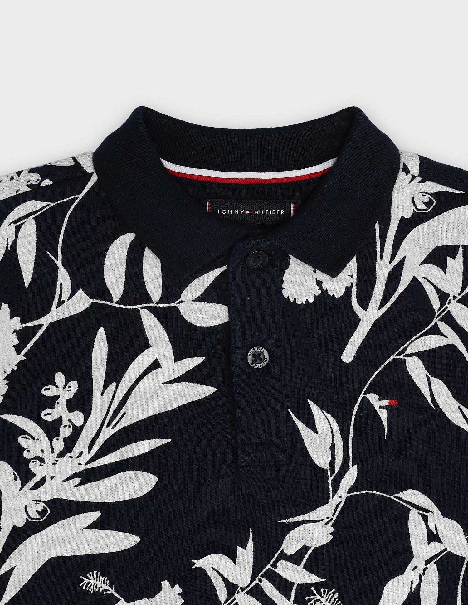 Tommy Hilfiger Kids Boys Printed Regular Fit Cotton Polo Shirt