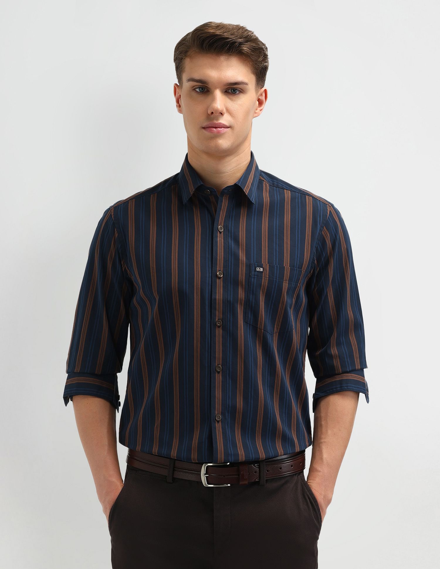 Arrow Sport Vertical Striped Slim Fit Shirt