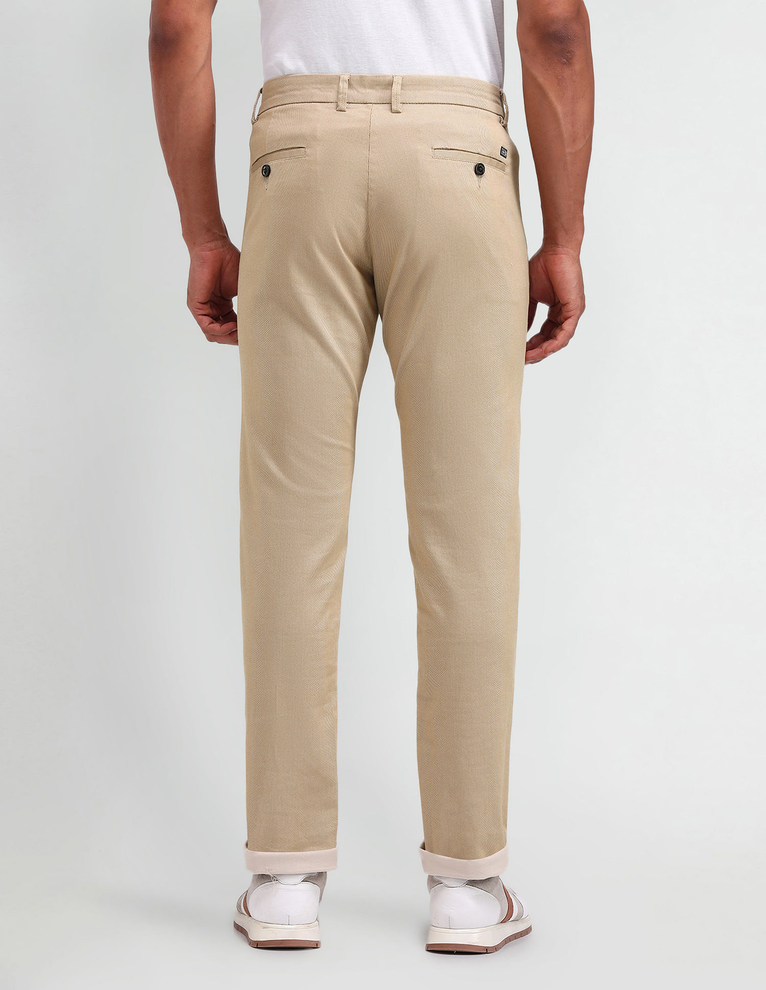 Arrow Sport Slim Fit Textured Trousers