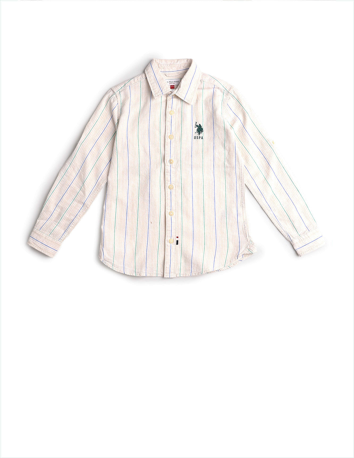 U.S. Polo Assn. Kids Boys Vertical Striped Regular Fit Shirt
