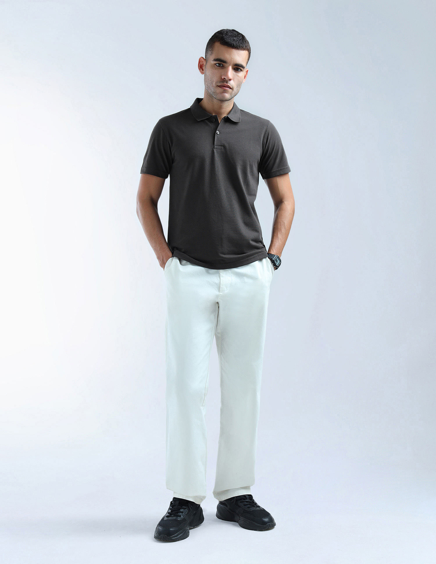Flying Machine Solid Regular Fit Polo Shirt