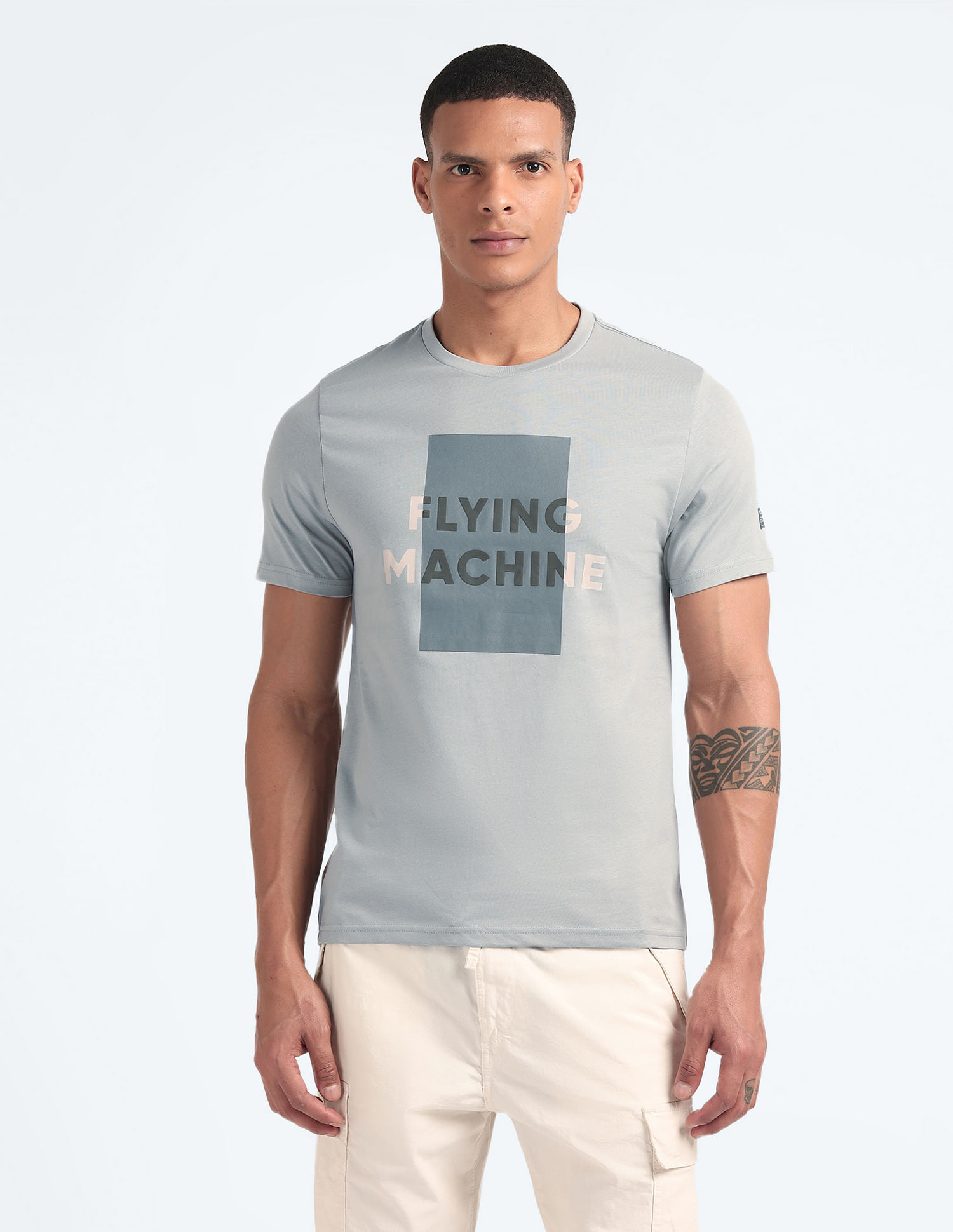 Flying Machine Brand Print Cotton T-Shirt