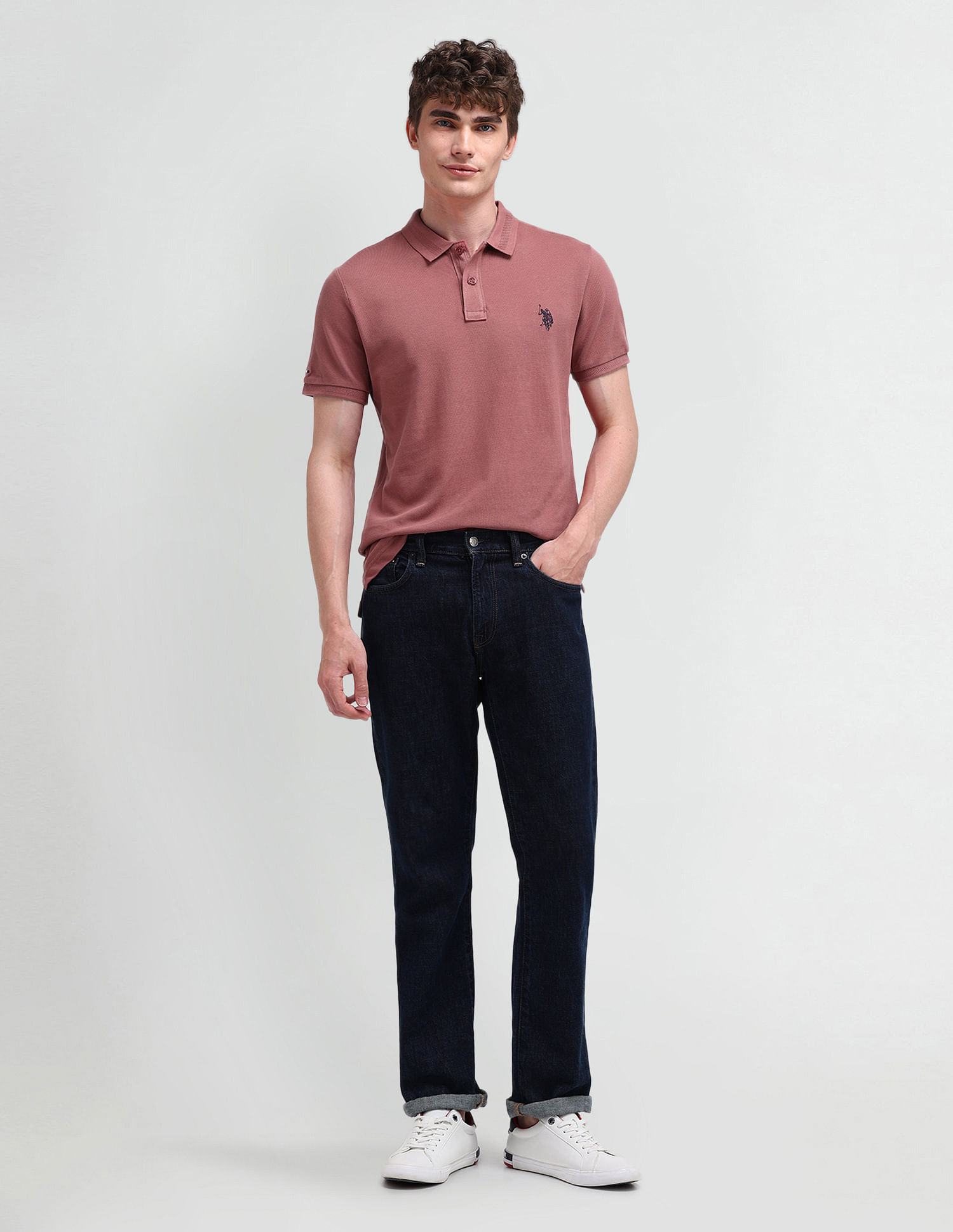 U.S. Polo Assn. Denim Co. Muscle Fit Solid Polo Shirt