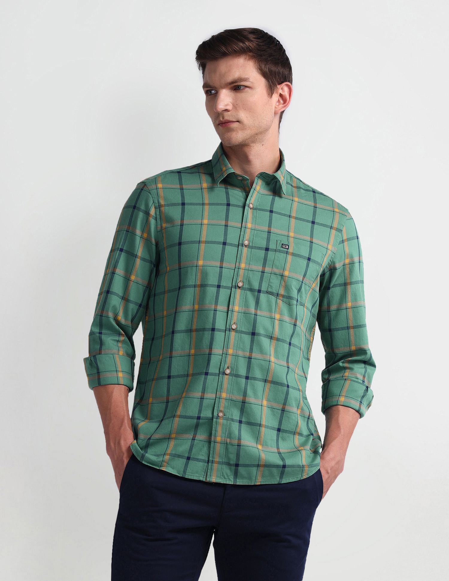 Arrow Sports Long Sleeve Slim Fit Shirt