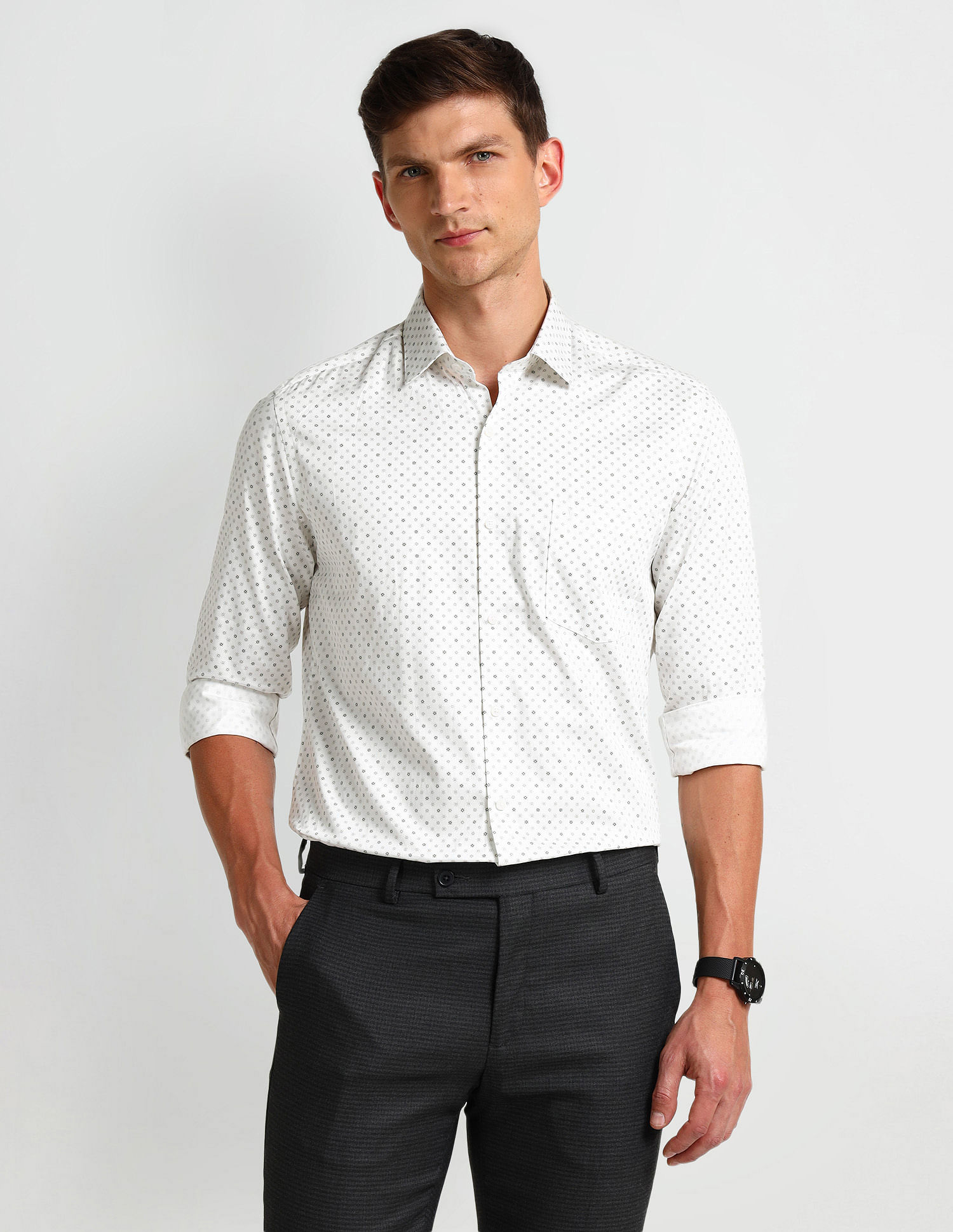 Arrow Manhattan Slim Satin Weave Shirt