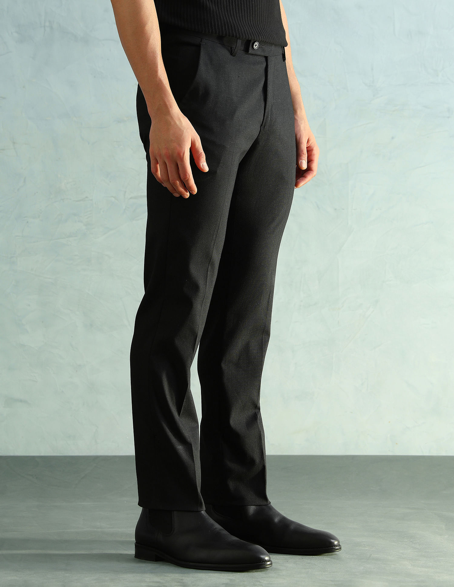 Arrow Solid Slim Fit Formal Trousers