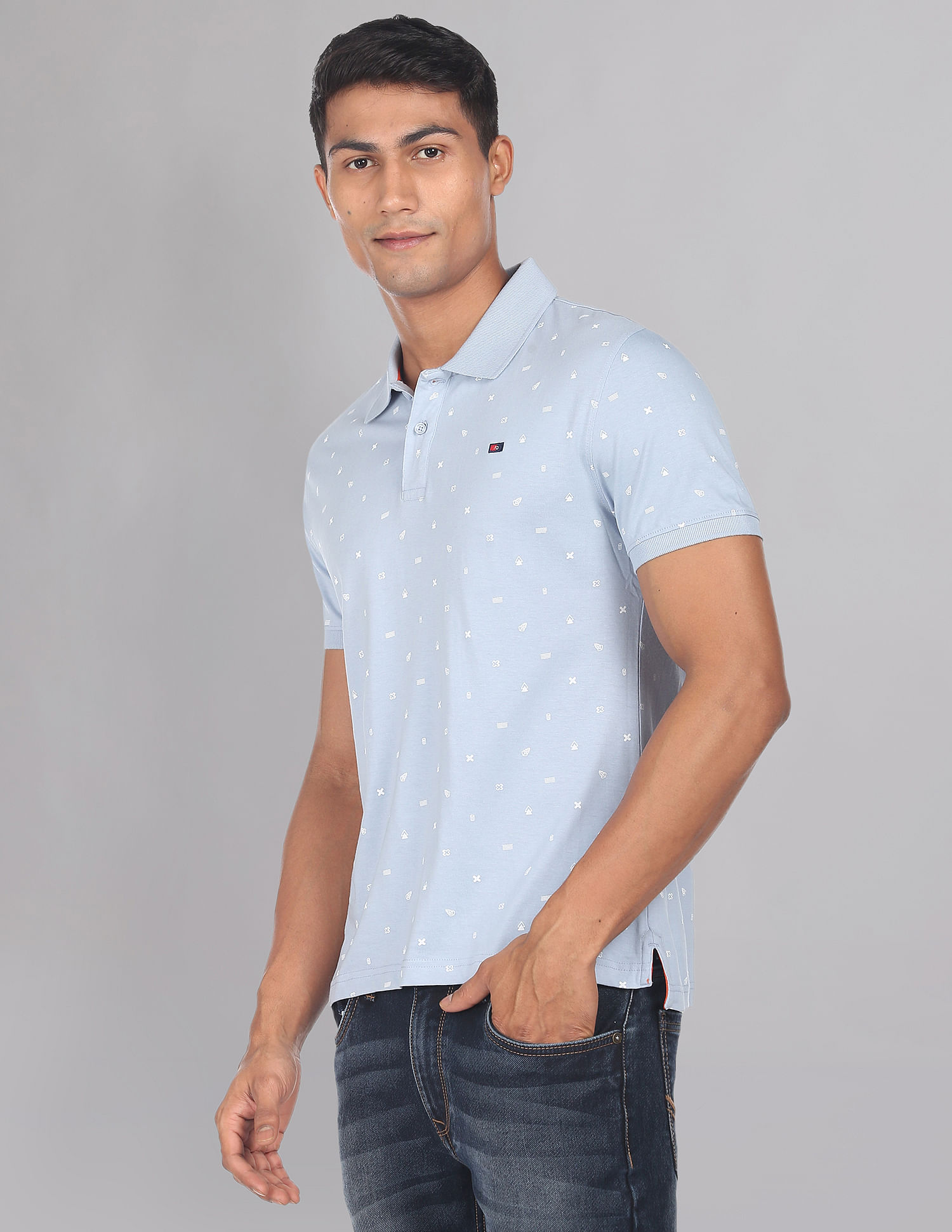 AD by Arvind Modern All Over Print Polo Shirt