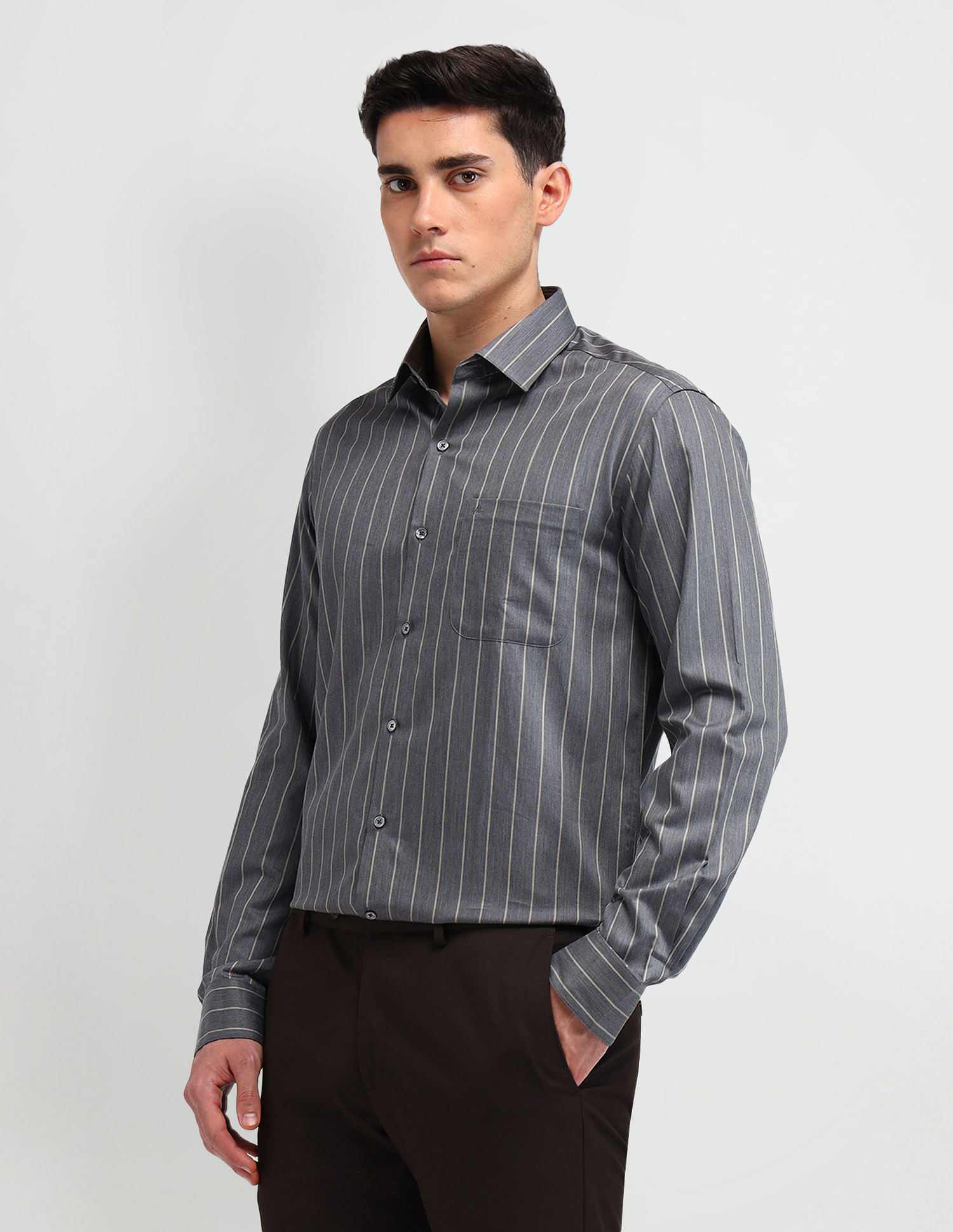 Arrow Italian Elegance Striped Slim Fit Shirt