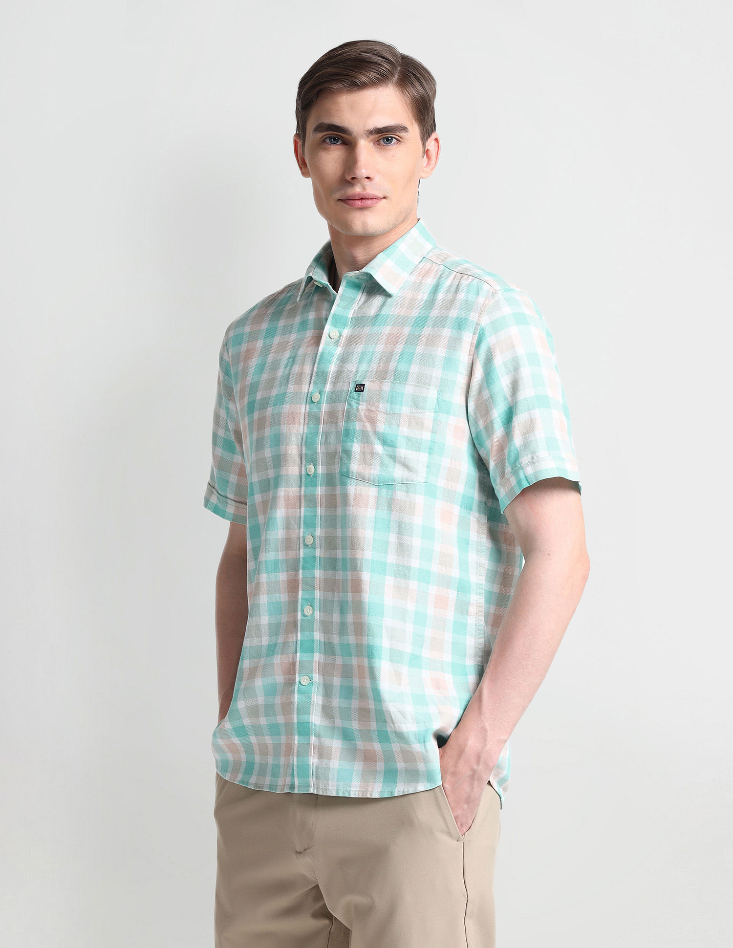 Arrow Sports Graph Check Dobby Shirt