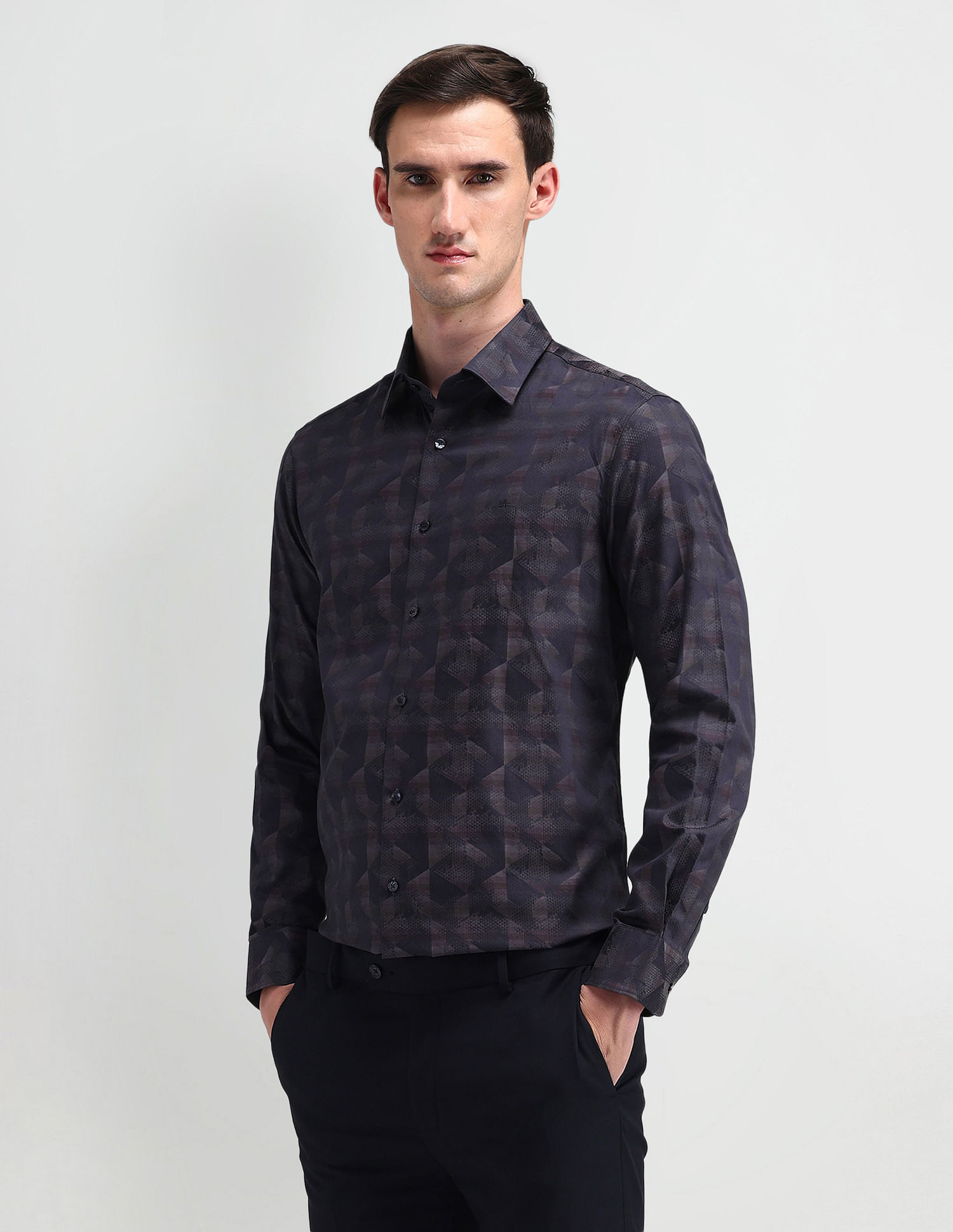 Arrow Manhattan Slim Fit All-over Print Shirt