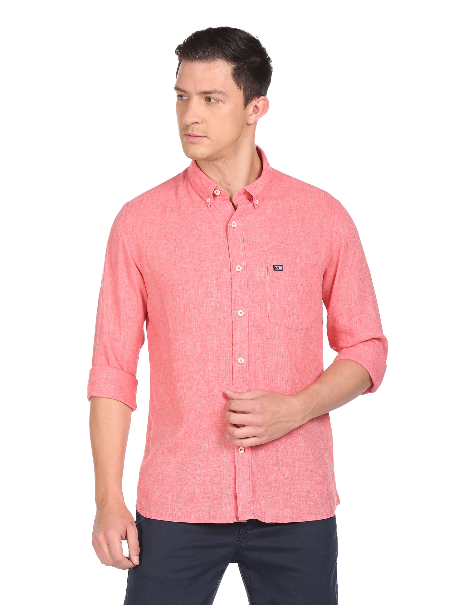 Arrow Sports Manhattan Slim Fit Patch Pocket Shirt