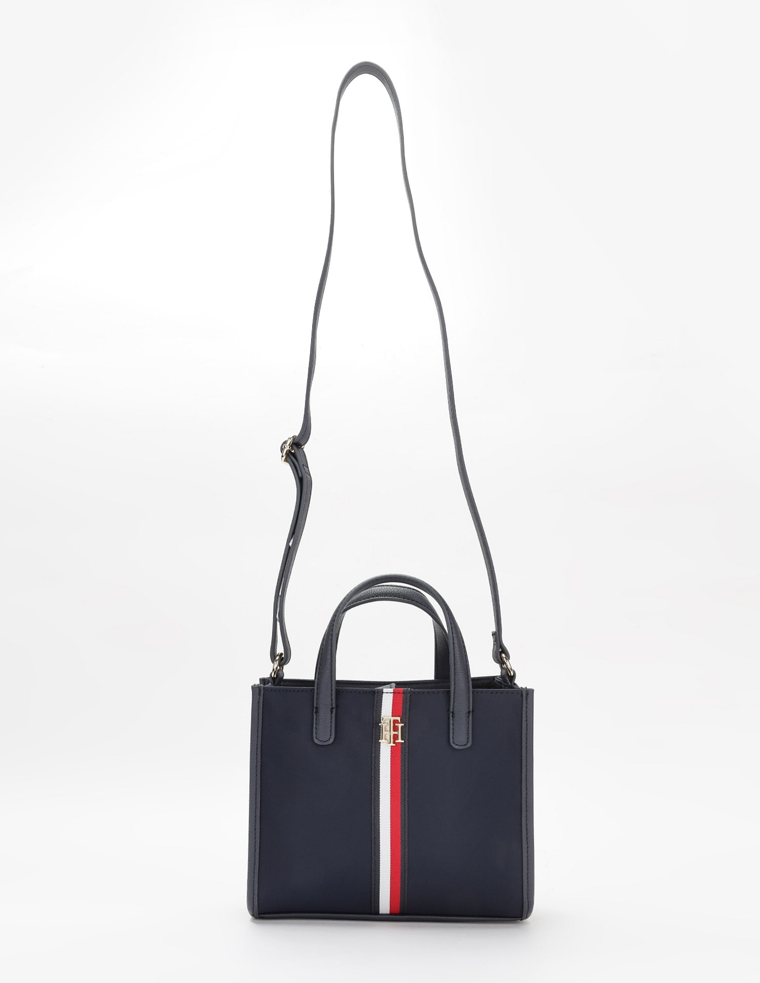 Tommy Hilfiger Solid Blue Nylon Handbag