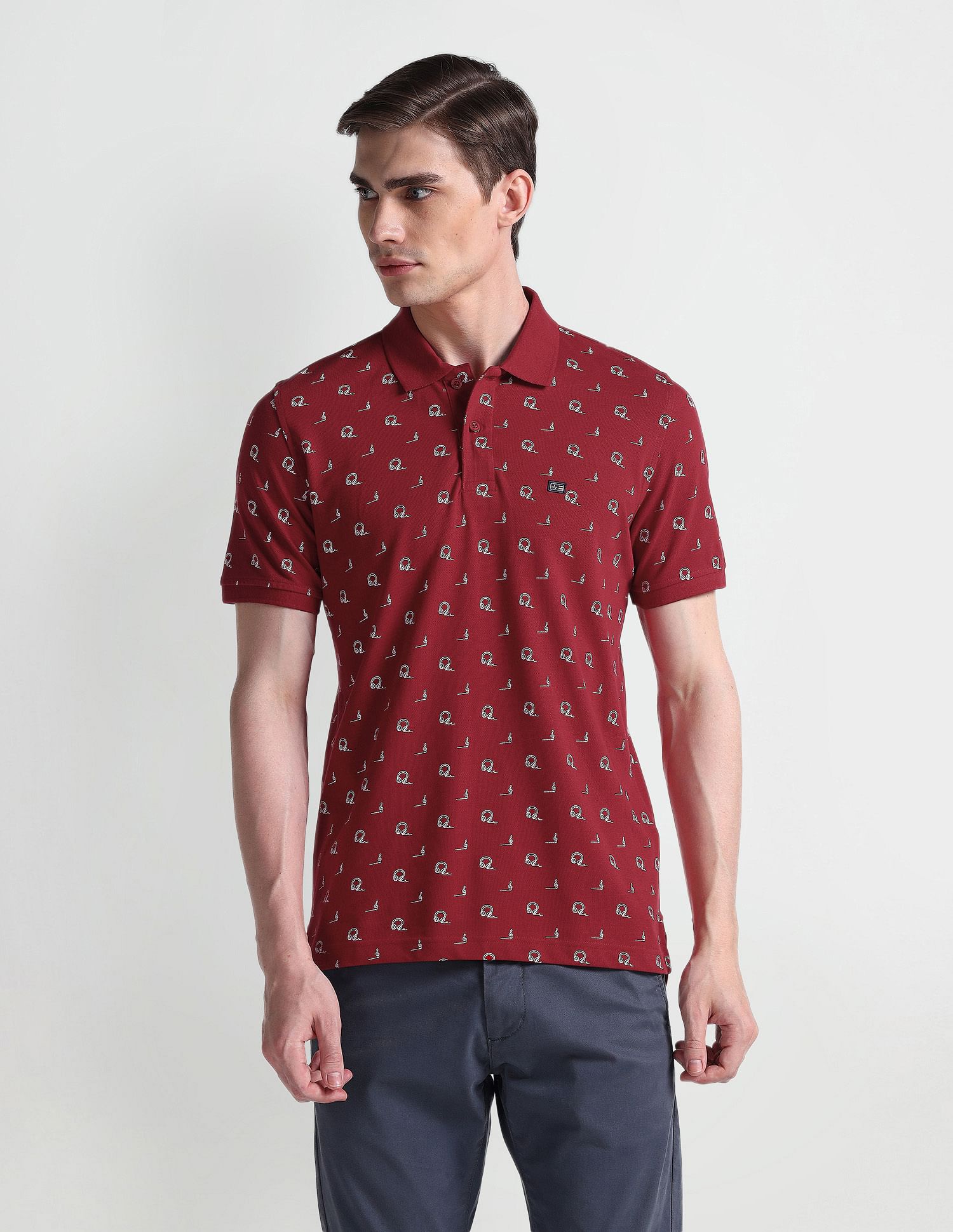Arrow Sports All Over Print Regular Polo Shirt