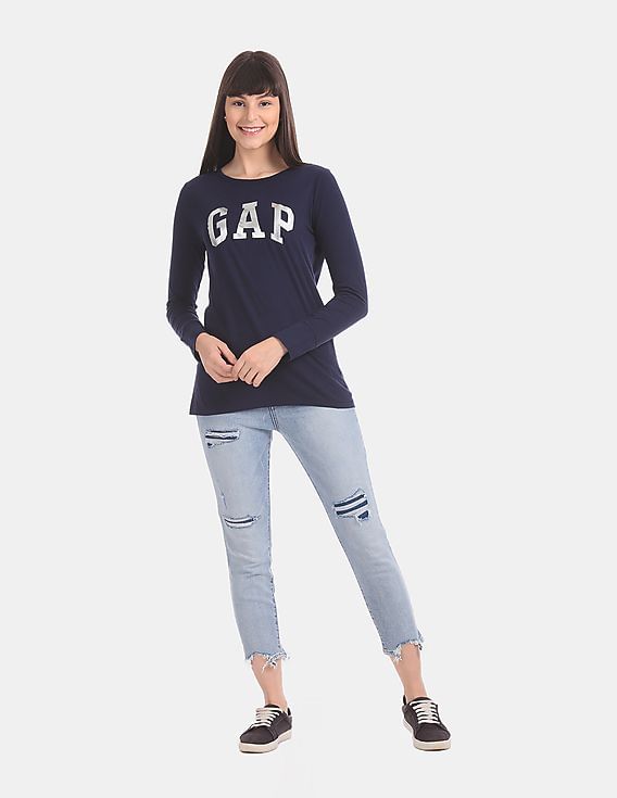 トップス everyone logo long sleeve tee navy Long Sleeve Authentic Graphic T-shirt - Blue | Levi's® CA