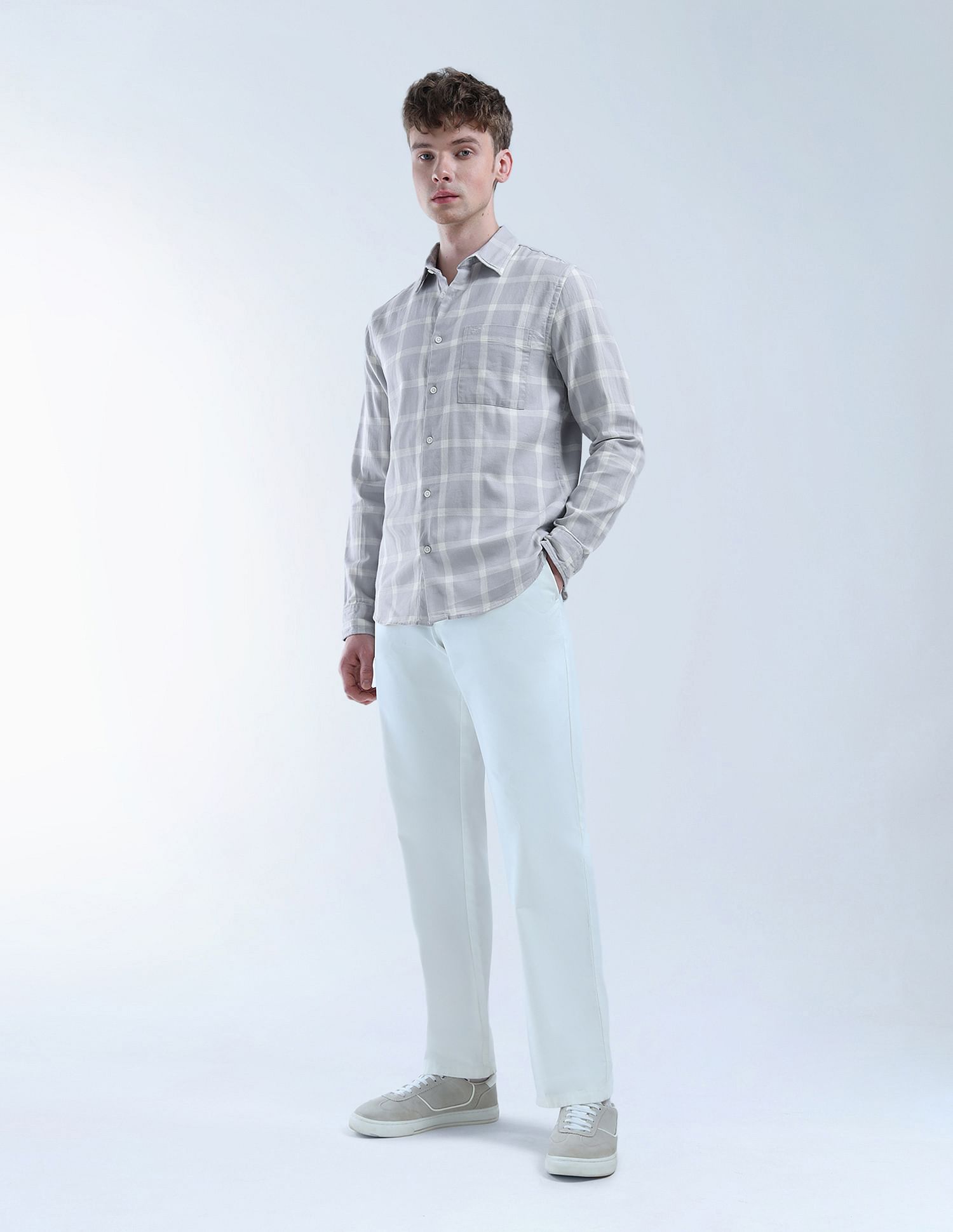 Flying Machine Grid Tattersall Checked Digitopia Shirt