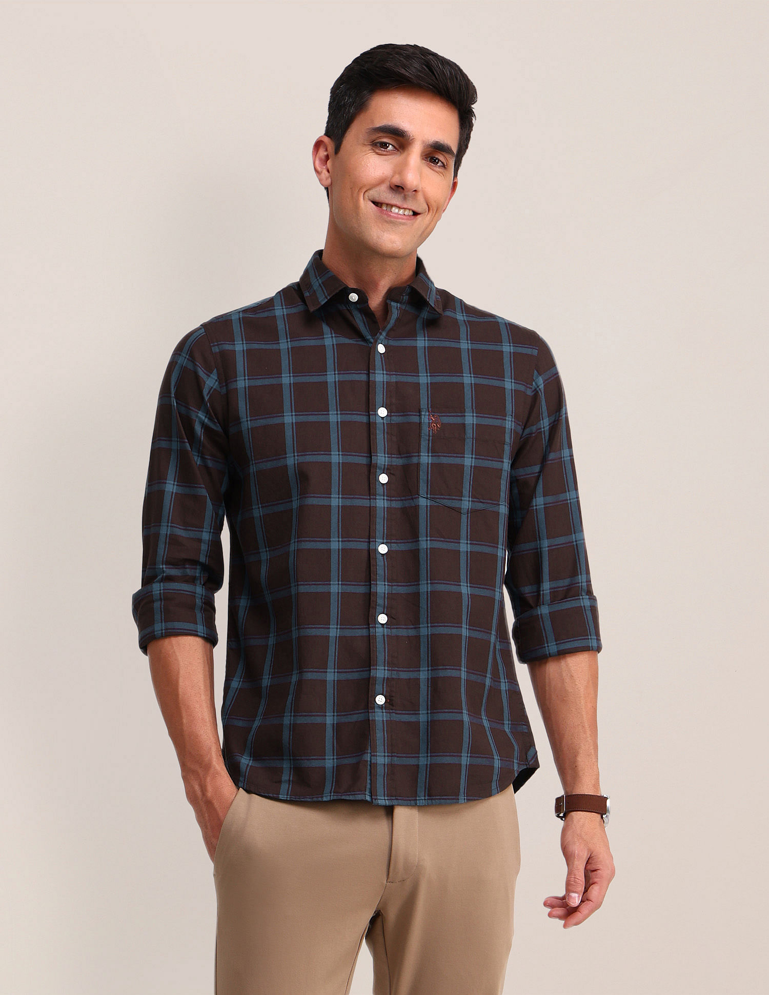 U.S. Polo Assn. Outline Checked Twill Shirt