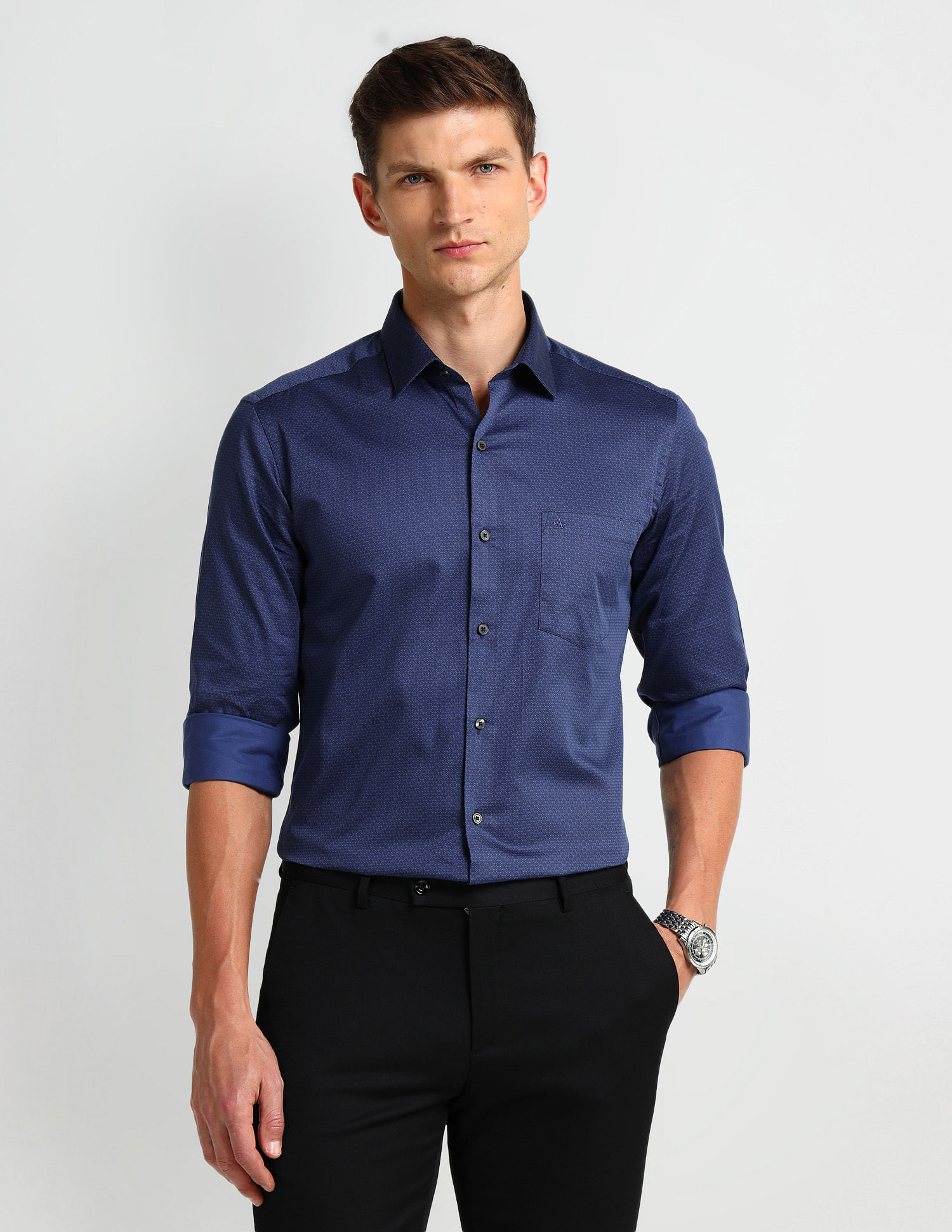 Arrow Manhattan Slim Satin Weave Shirt