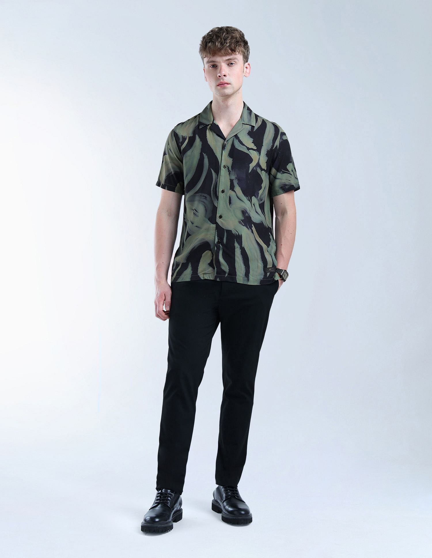 Flying Machine Abstract Printed Color Of Home Shirt
