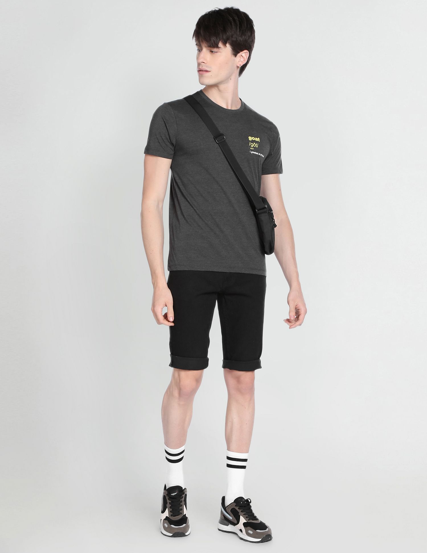 Flying Machine Cotton Solid T-Shirt
