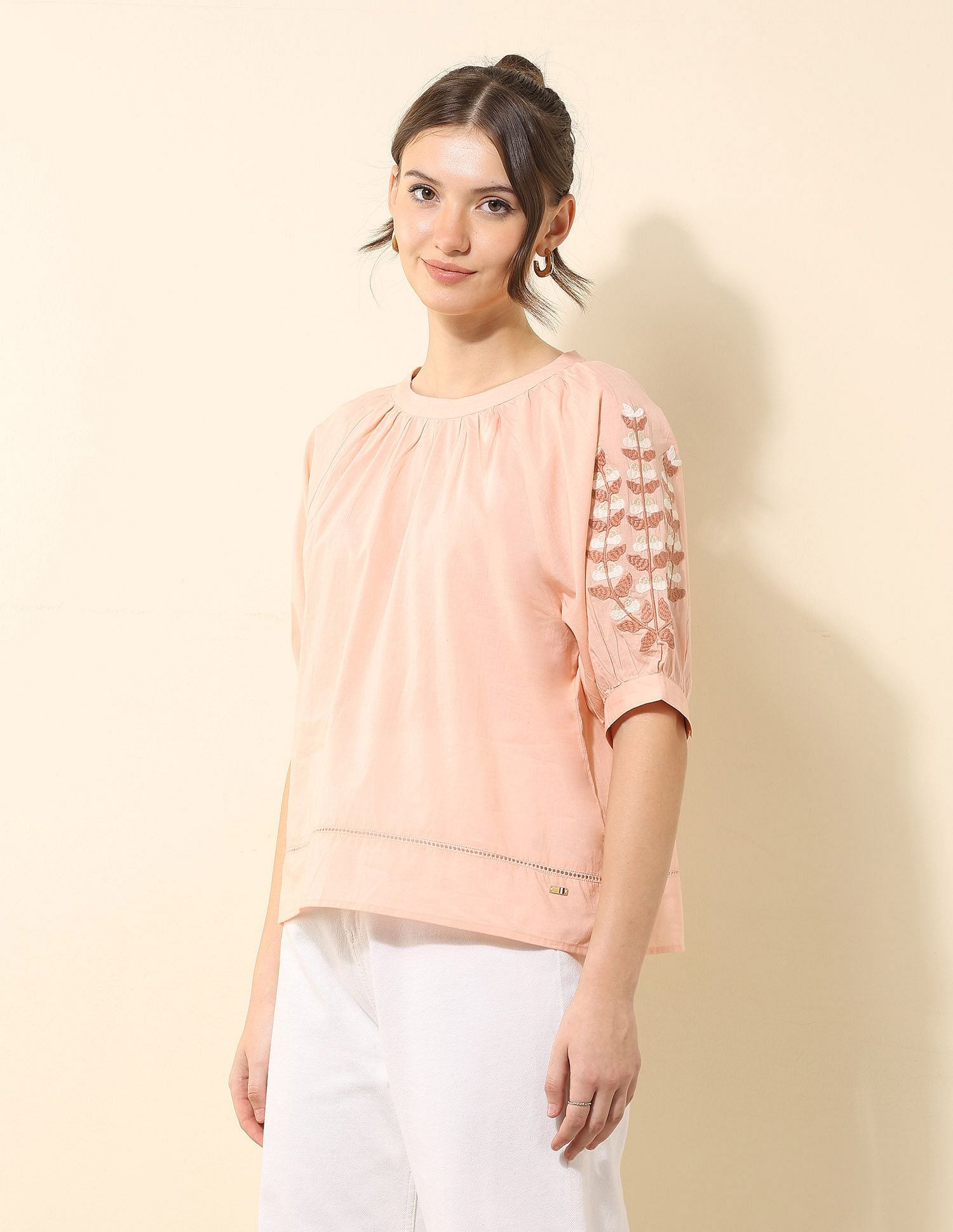 U.S. Polo Assn. Women Floral Embroidered Top